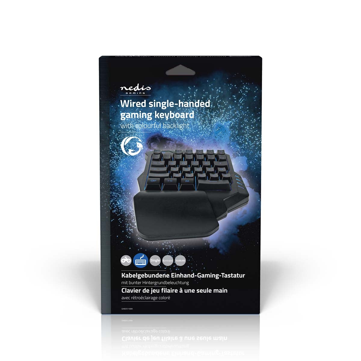 Wired Gaming Keyboard | USB Type-A | Membrane keys | RGB | One handed | Universal | USB Power | Power cable length: 1.60 m | Game