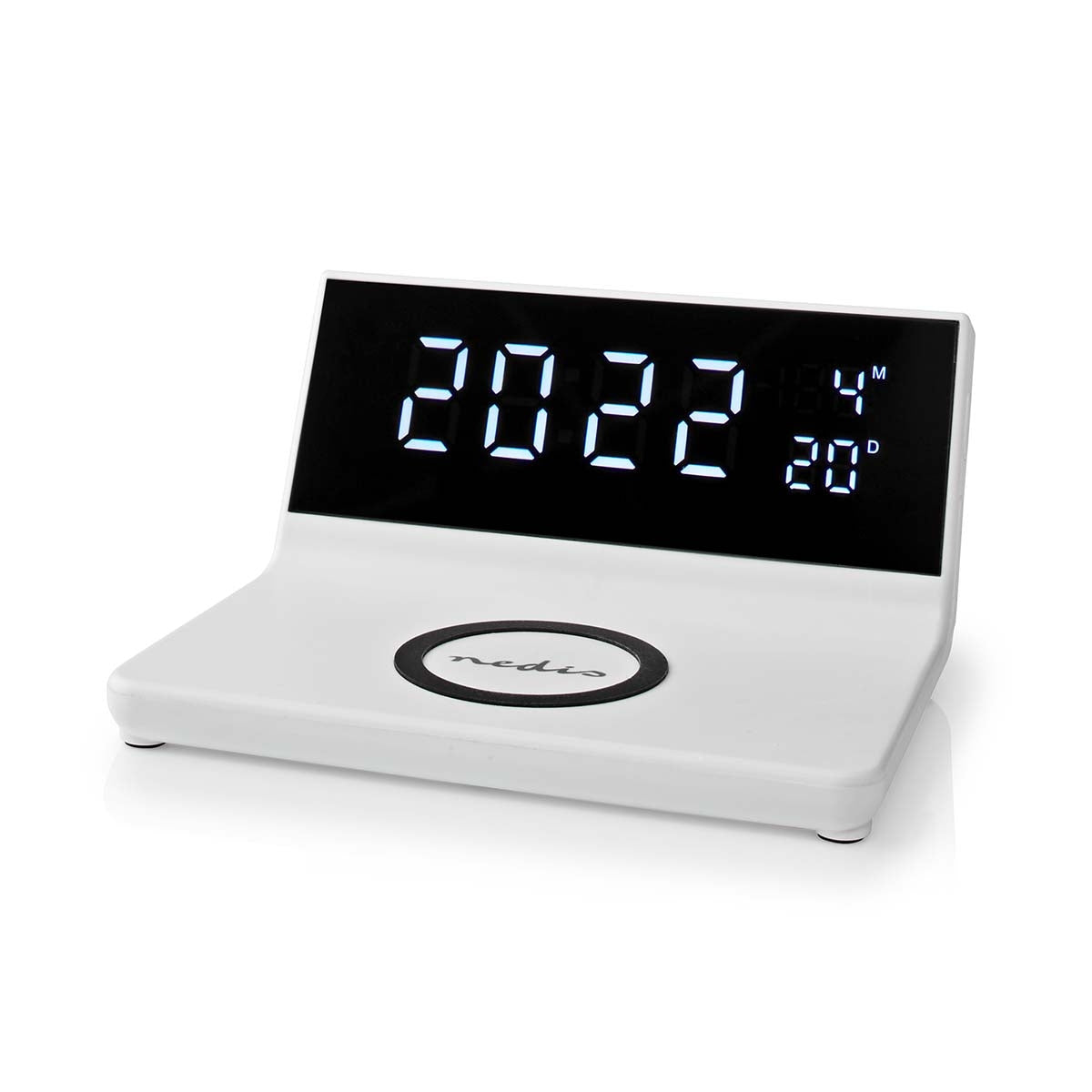Wireless Charger for Alarm Clock | Qi certified | 5 / 7.5 / 10 / 15 W | USB A Male | 2 Alarm times | Snooze function