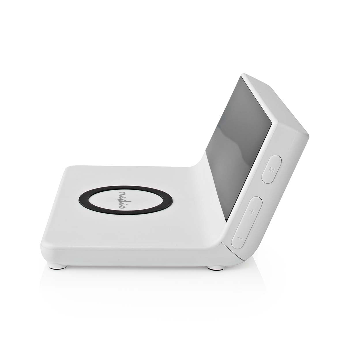 Wireless Charger for Alarm Clock | Qi certified | 5 / 7.5 / 10 / 15 W | USB A Male | 2 Alarm times | Snooze function