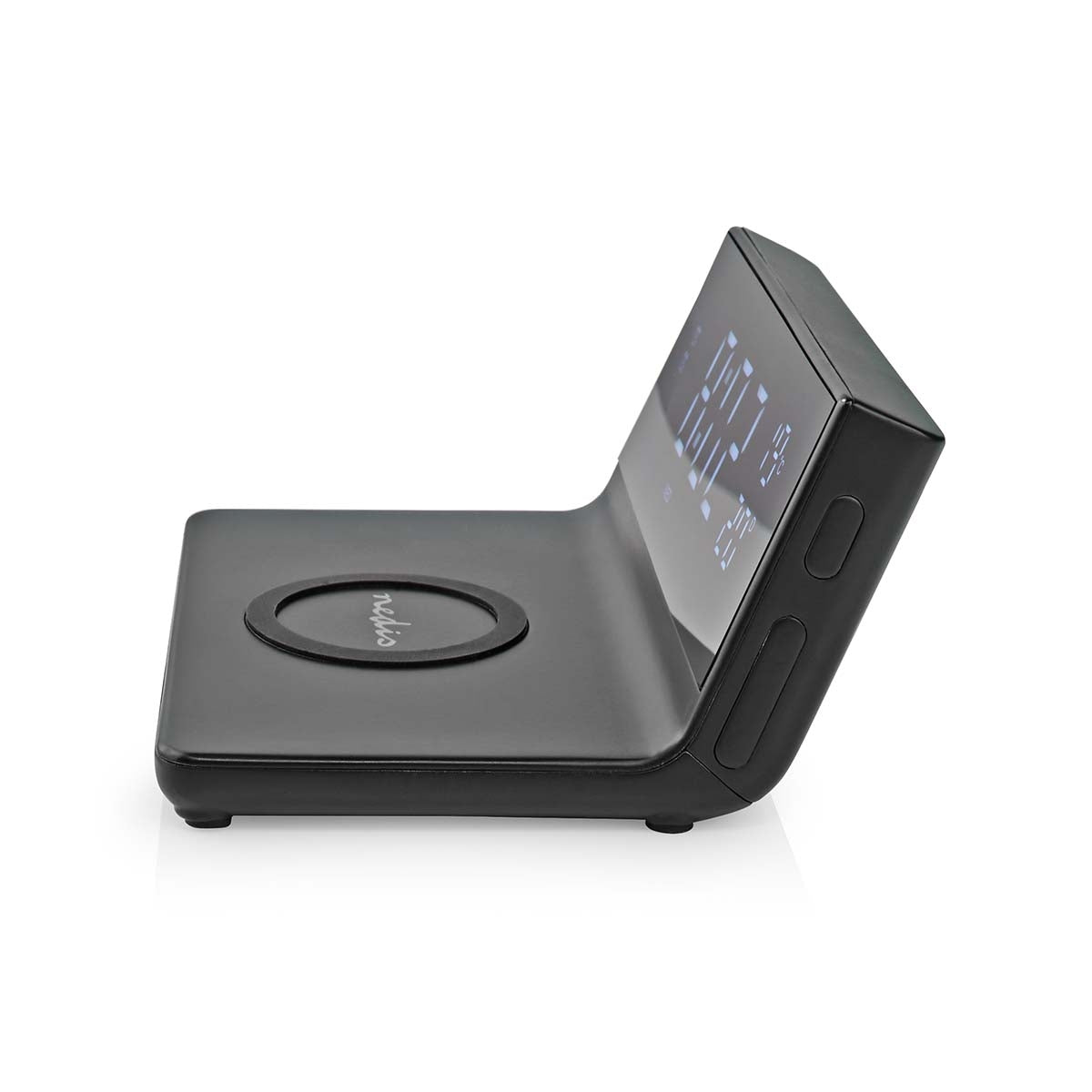 Wireless Charger for Alarm Clock | Qi certified | 5 / 7.5 / 10 / 15 W | USB A Male | 2 Alarm times | Snooze function