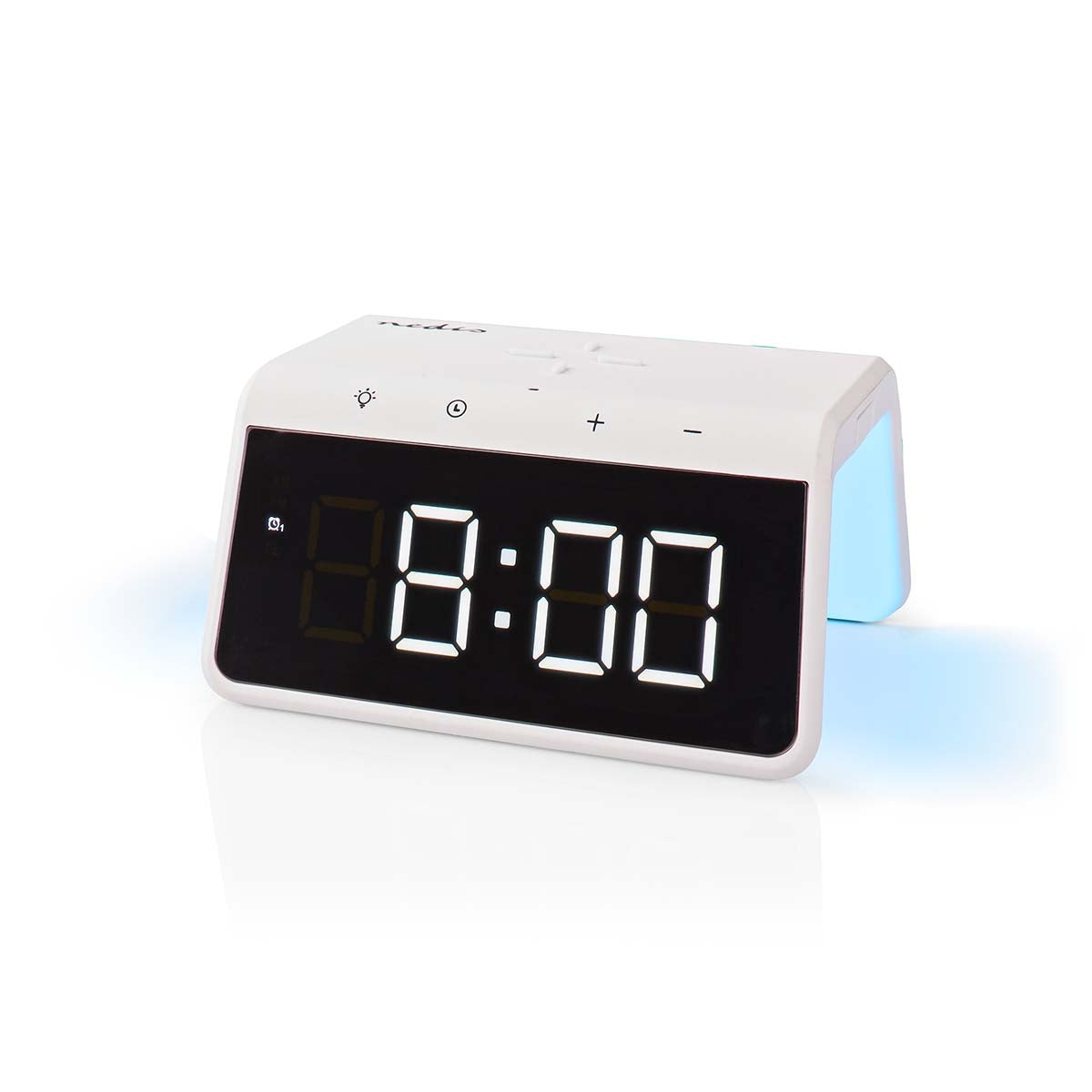 Wireless Charger for Alarm Clock | Qi certified | 5 / 7.5 / 10 / 15 W | USB A Male | Night lamp | 2 Alarm times | Snooze function
