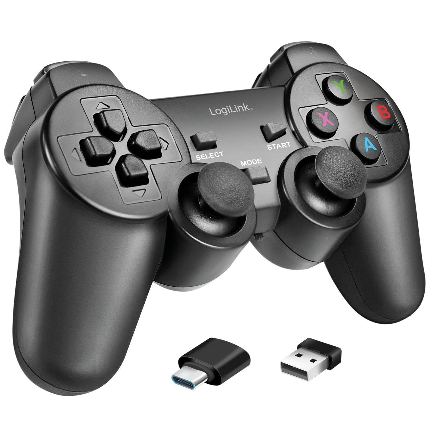 Wireless Gamepad 2.4 GHz, Black – PC & Android Compatible