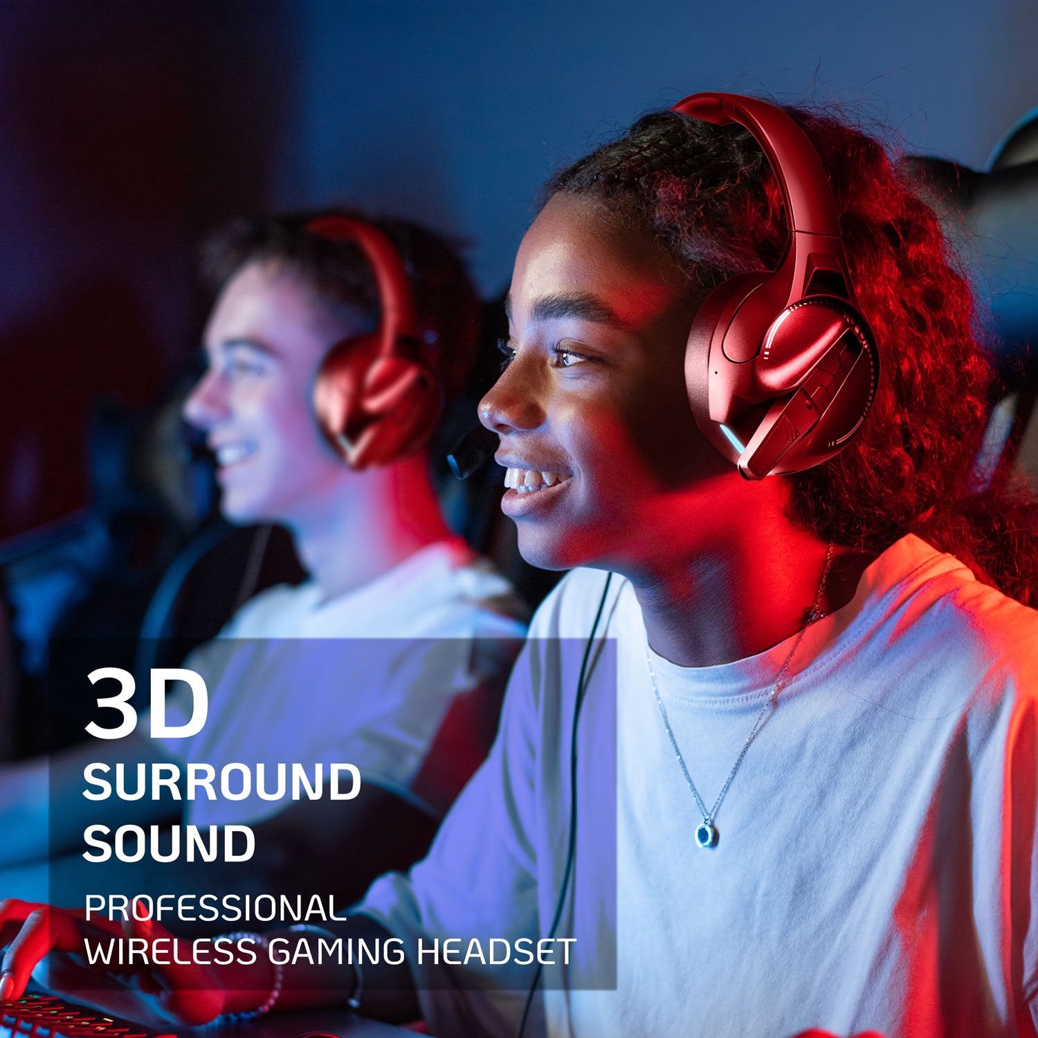 Wireless Gaming Headset, Bluetooth 6.0, Black, 50-Hour Battery