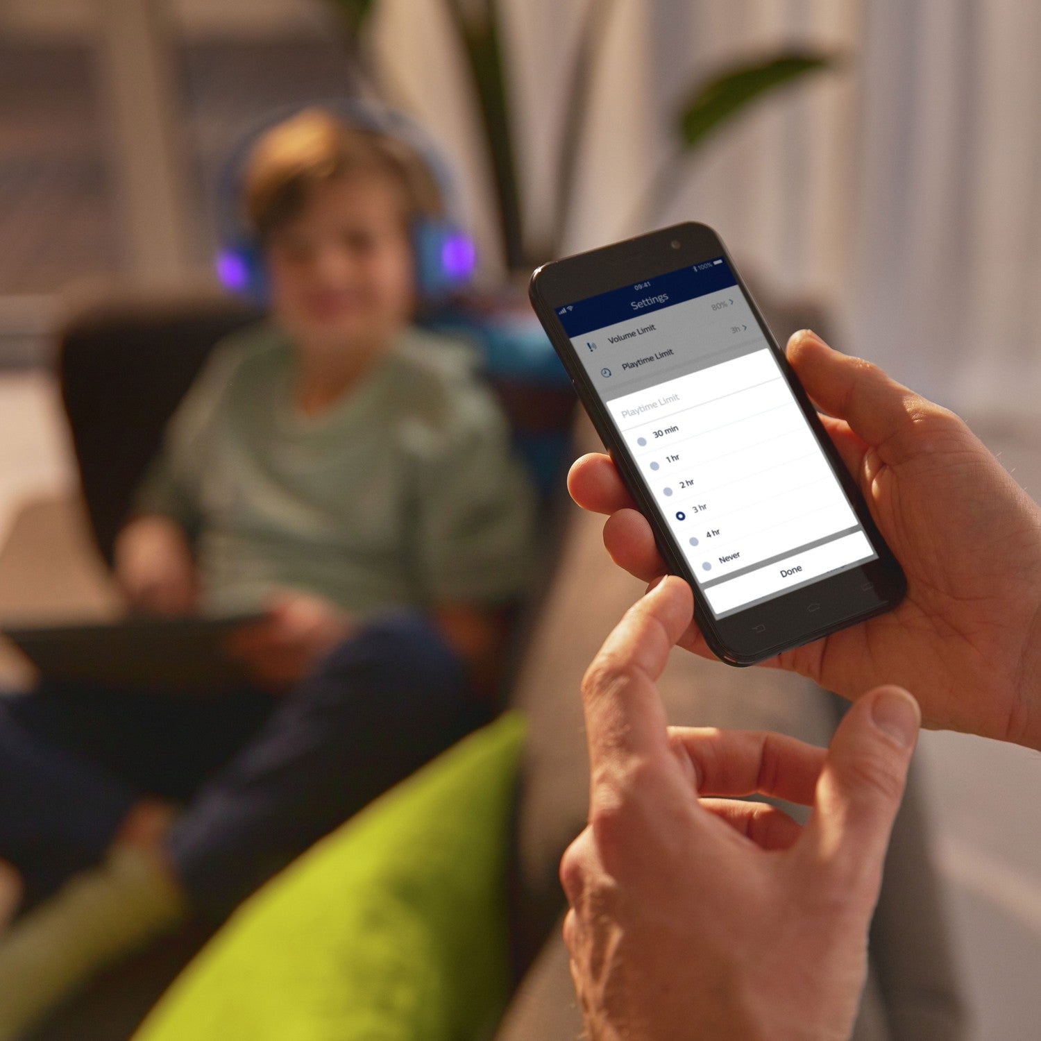 Wireless On-ear headphones for children Blue