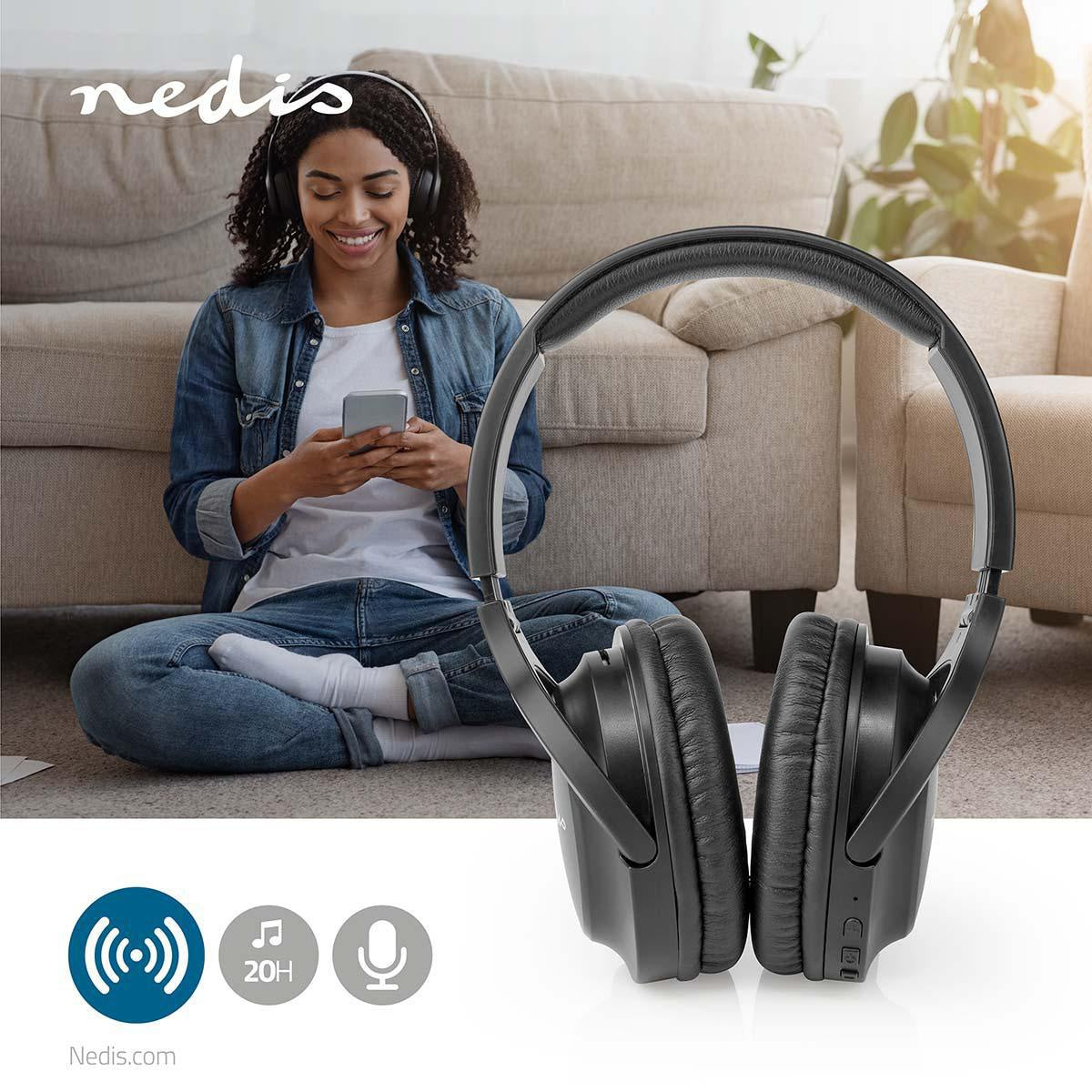 Wireless Over-Ear Headphones | Maximum battery life: 20 hours | Built-in microphone | Press Control | Support for voice control | Volume Control | Travel bag included