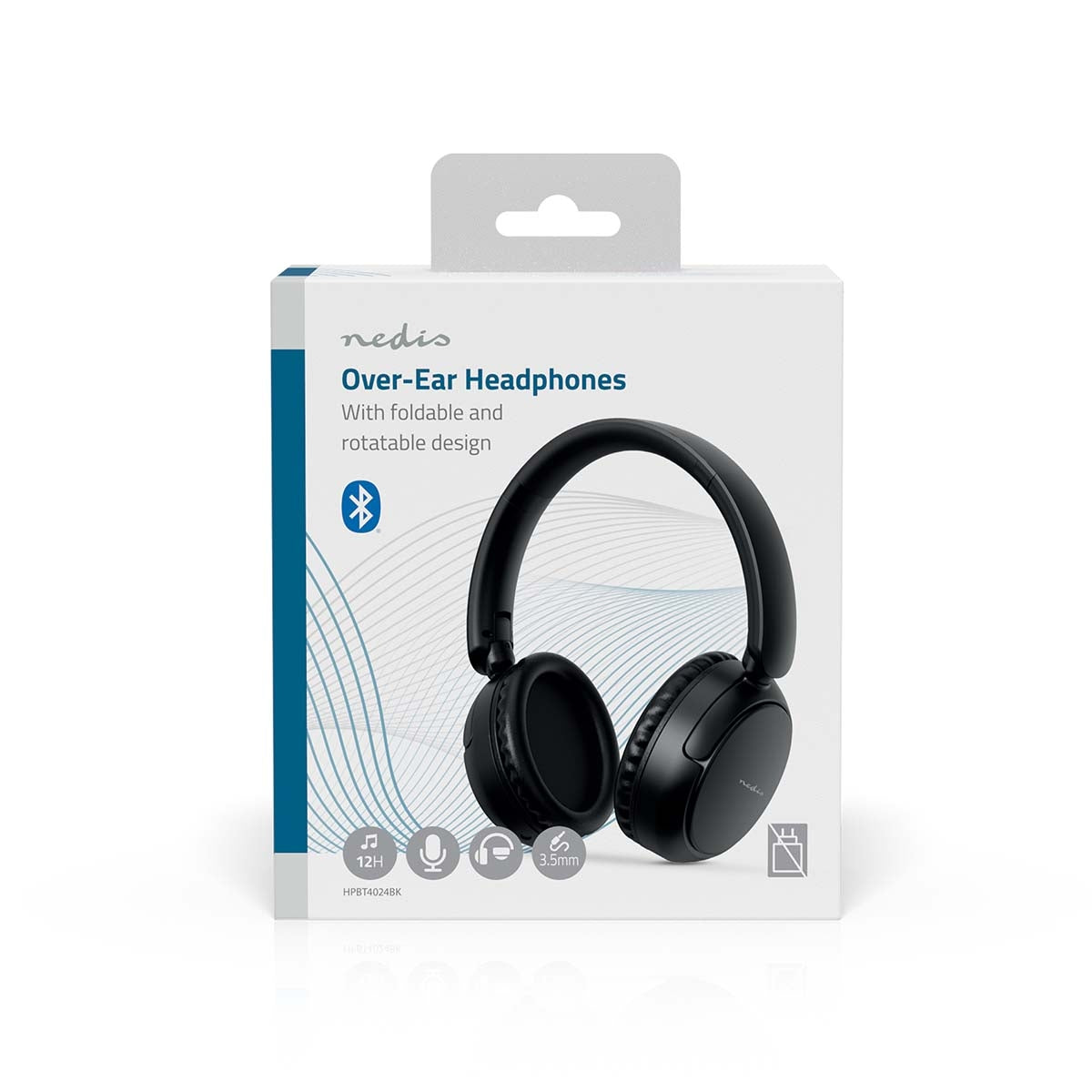 Wireless Over-Ear Headphones | Maximum battery play time: 12 hrs | Built-in microphone | Press Control | Voice control support | Volume control | Black