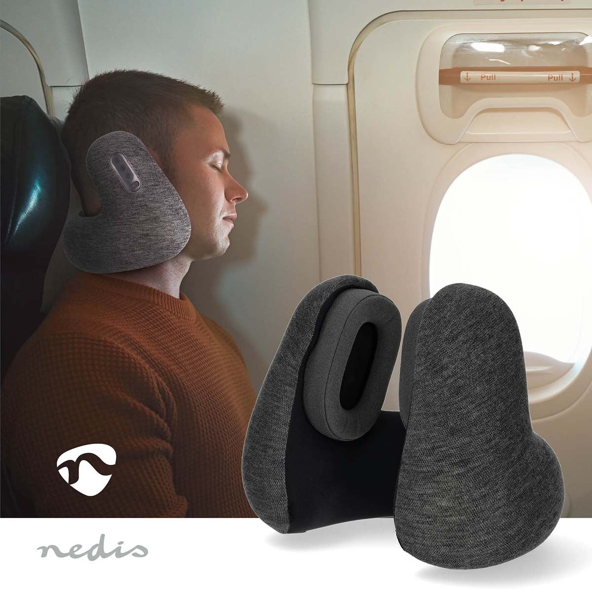 Wireless Over-Ear Headphones | Travel pillow | Maximum battery play time: 11 hrs | Built-in microphone | Press Control | Voice control support | Volume control | Anthracite
