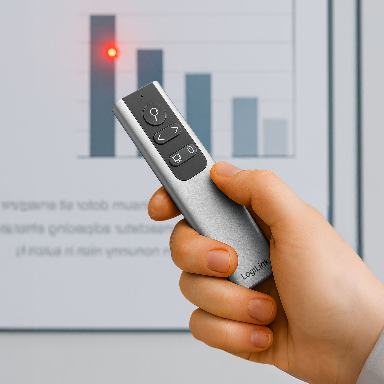 Wireless Presenter with Laser Pointer, Aluminum