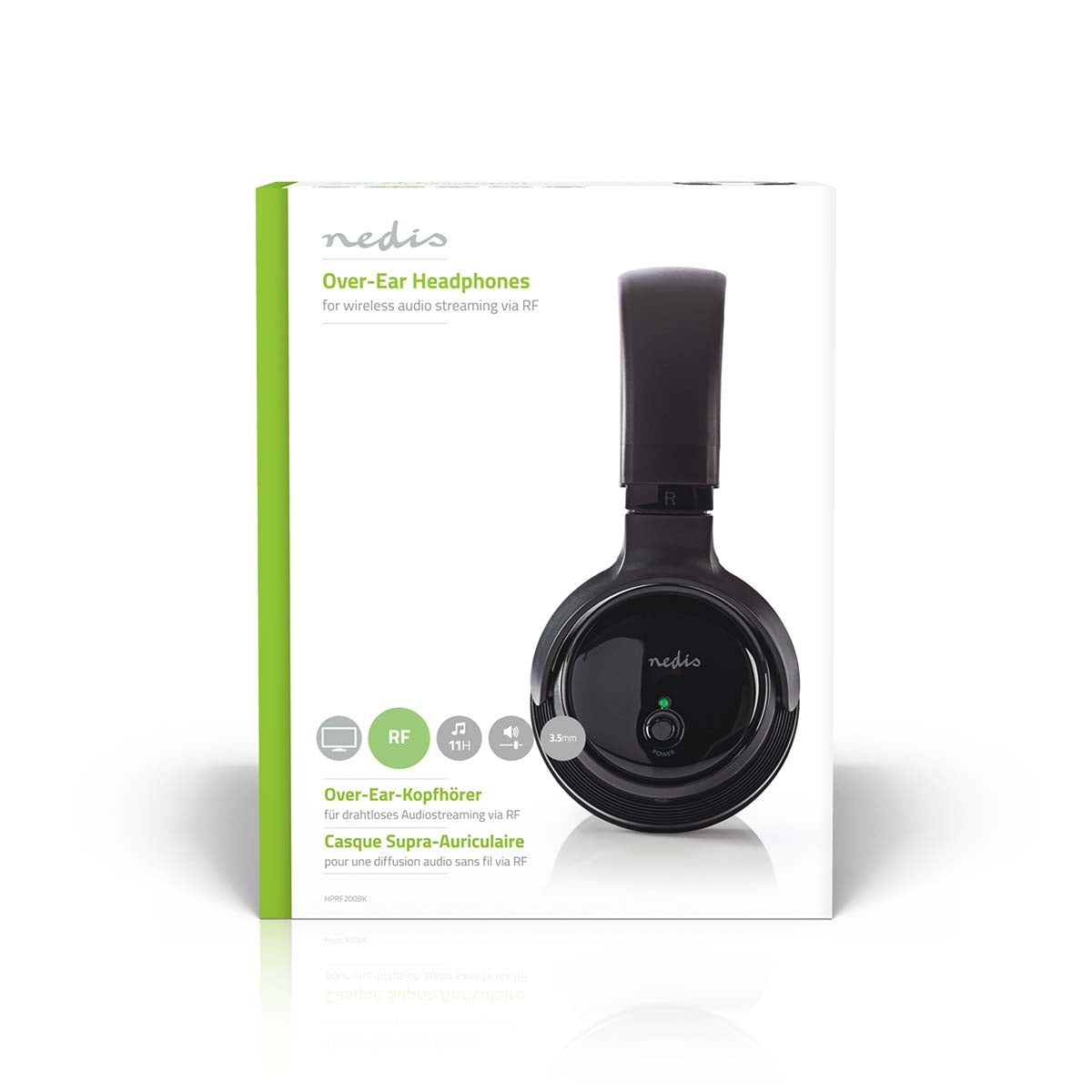 Wireless TV Headphones | RF | On-Ear | Maximum battery life: 11 hours | 100 m | Digital Audio | Battery dock | Black