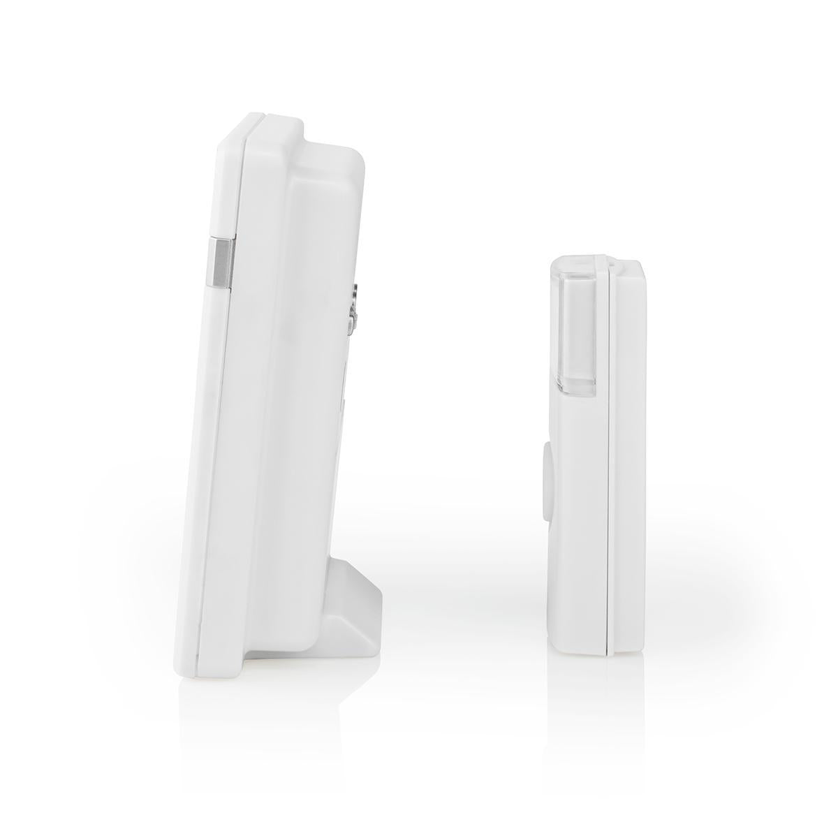 Wireless doorbell | Battery powered | 3 V DC | 1x CR2032 | Volume: 80 dB | Signal range: 300 m | IP44 | 36 Melodies | 1 Recipient | White