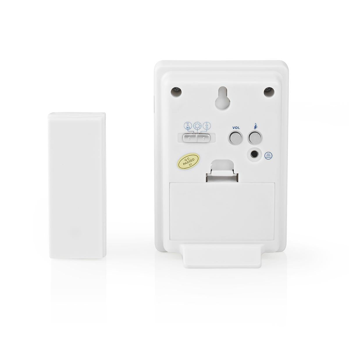 Wireless doorbell | Battery powered | 3 V DC | 1x CR2032 | Volume: 80 dB | Signal range: 300 m | IP44 | 36 Melodies | 1 Recipient | White