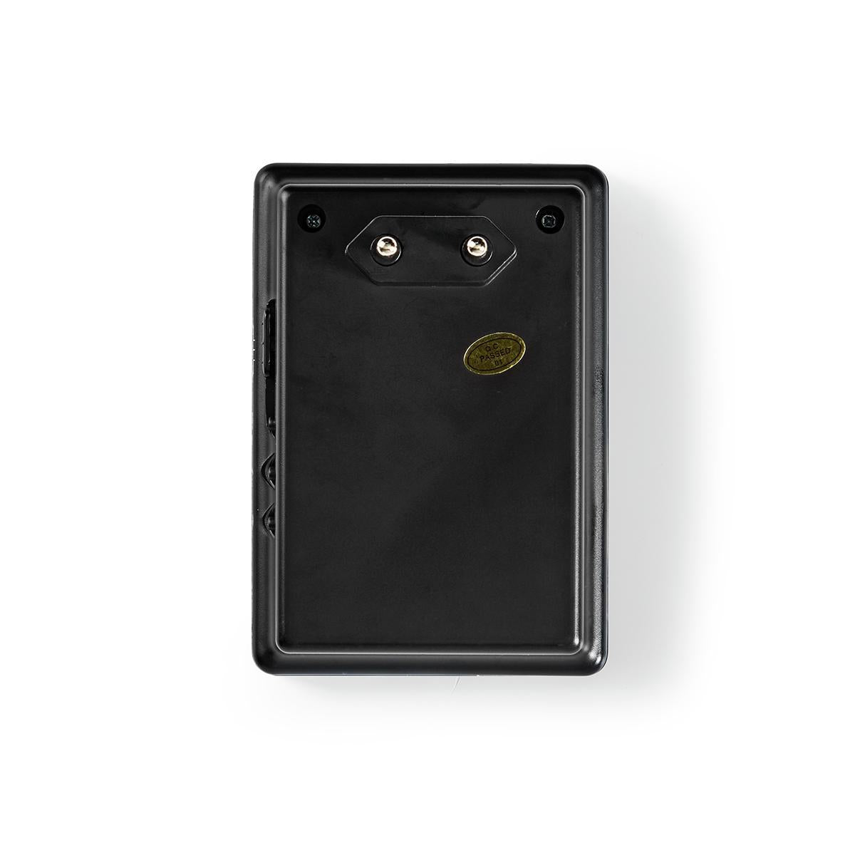 Wireless doorbell | Power adapter | 220 - 240 V AC 50 Hz | 1x CR2032 | Volume: 80 dB | Signal range: 300 m | IP44 | Adjustable volume | 36 Melodies | 1 Recipient | Black