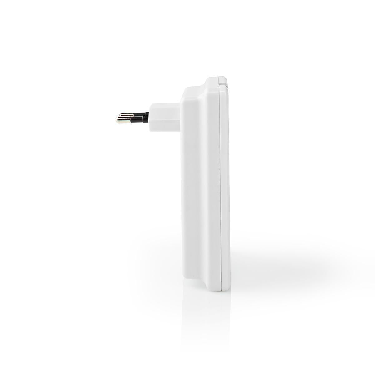 Wireless doorbell | Power adapter | 220 - 240 V AC 50 Hz | 1x CR2032 | Volume: 80 dB | Signal range: 300 m | IP44 | Adjustable volume | 36 Melodies | 1 Recipient | White