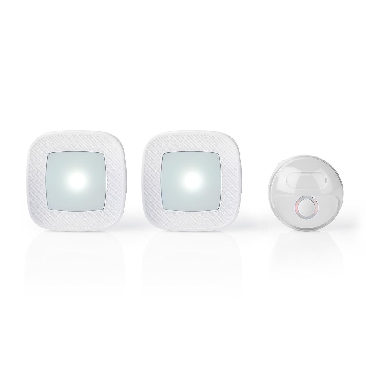 Wireless doorbell | Power adapter | 220 - 240 V AC 50 Hz | 1x CR2032 | Volume: 80 dB | Signal range: 300 m | IP44 | Adjustable volume | 36 Melodies | 2 Receiver | White