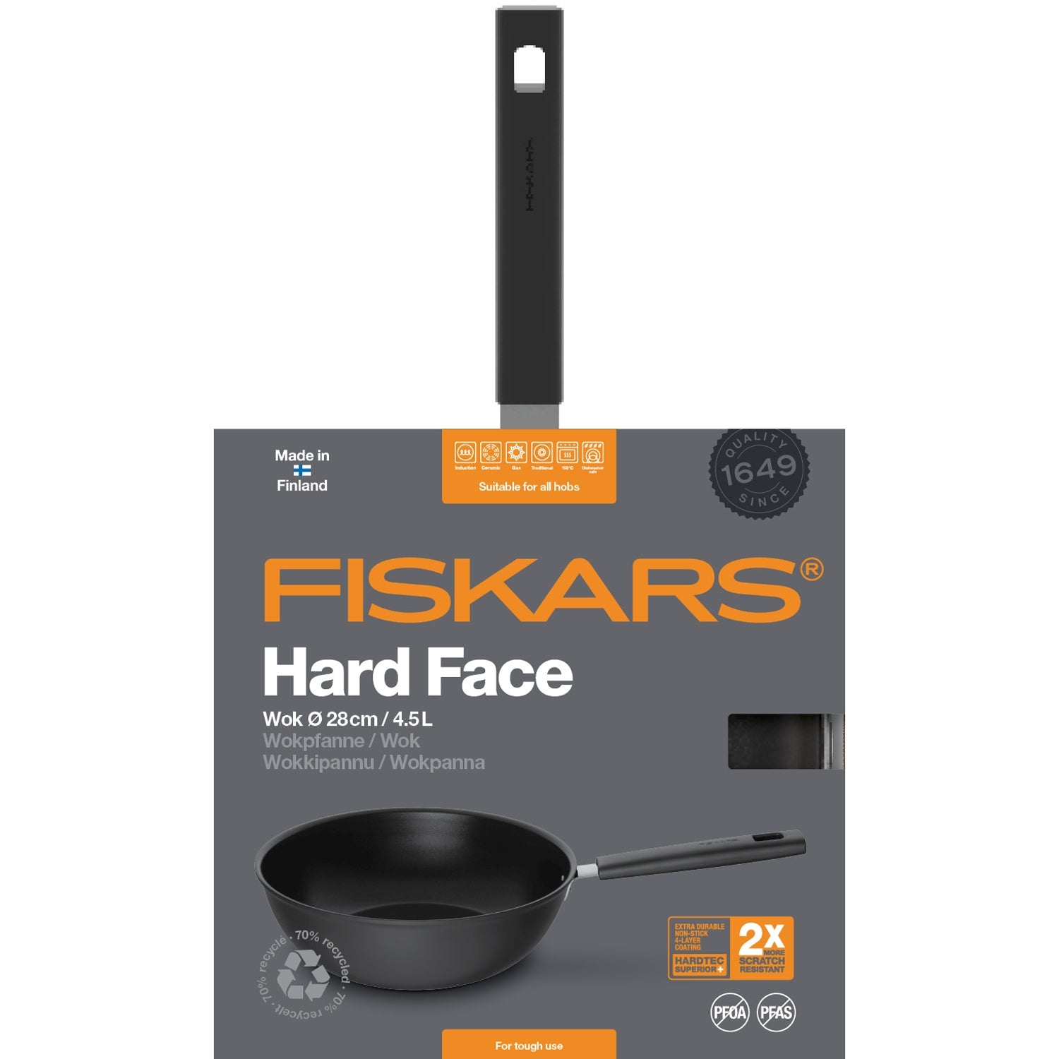 Wok 28 cm/4.5 L Hard Face