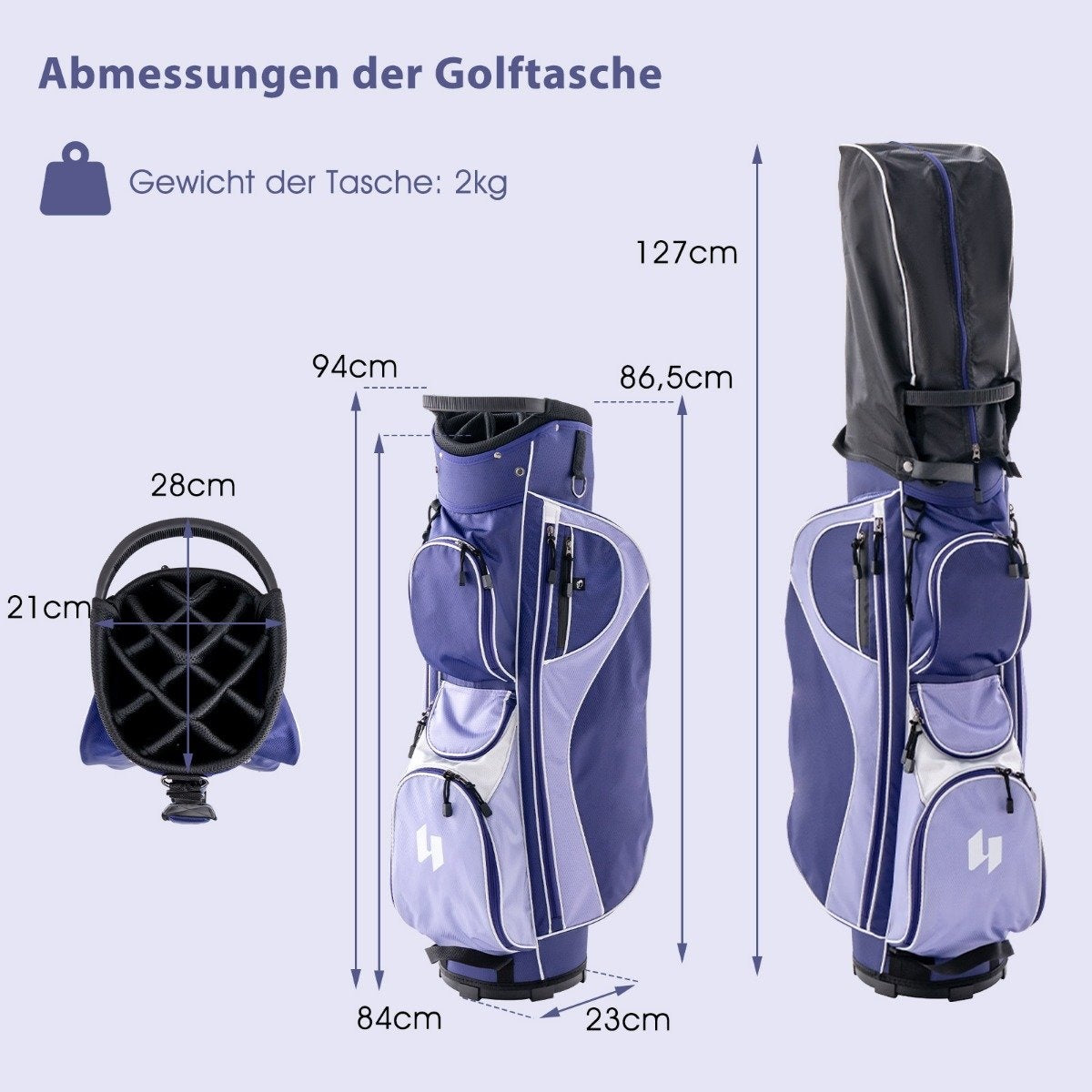 Women's golf club set 11-piece golf club sets right-handed with rain cover purple