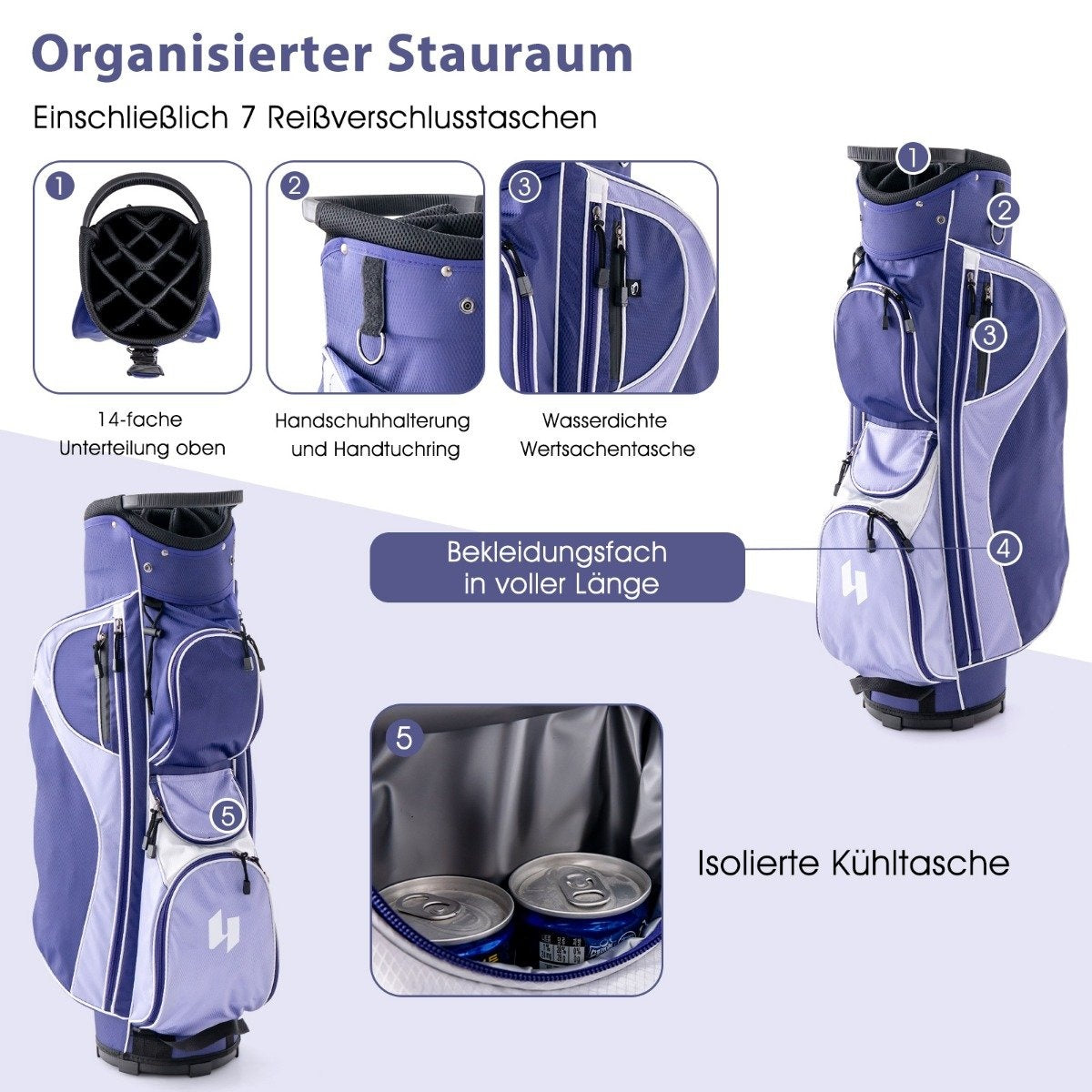 Women's golf club set 11-piece golf club sets right-handed with rain cover purple