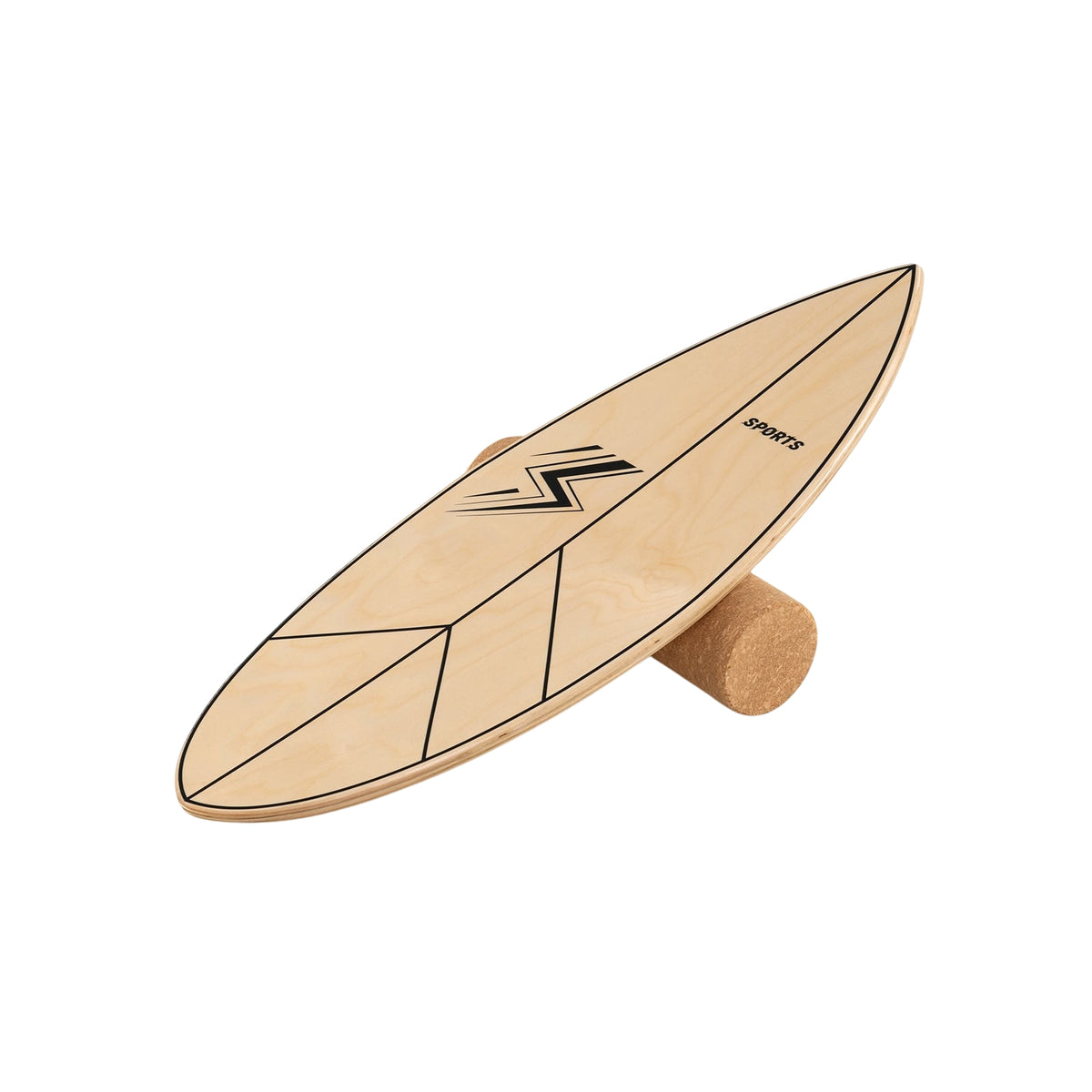 Wood Balance Board with Cork Roller, 11-Layer Birchwood