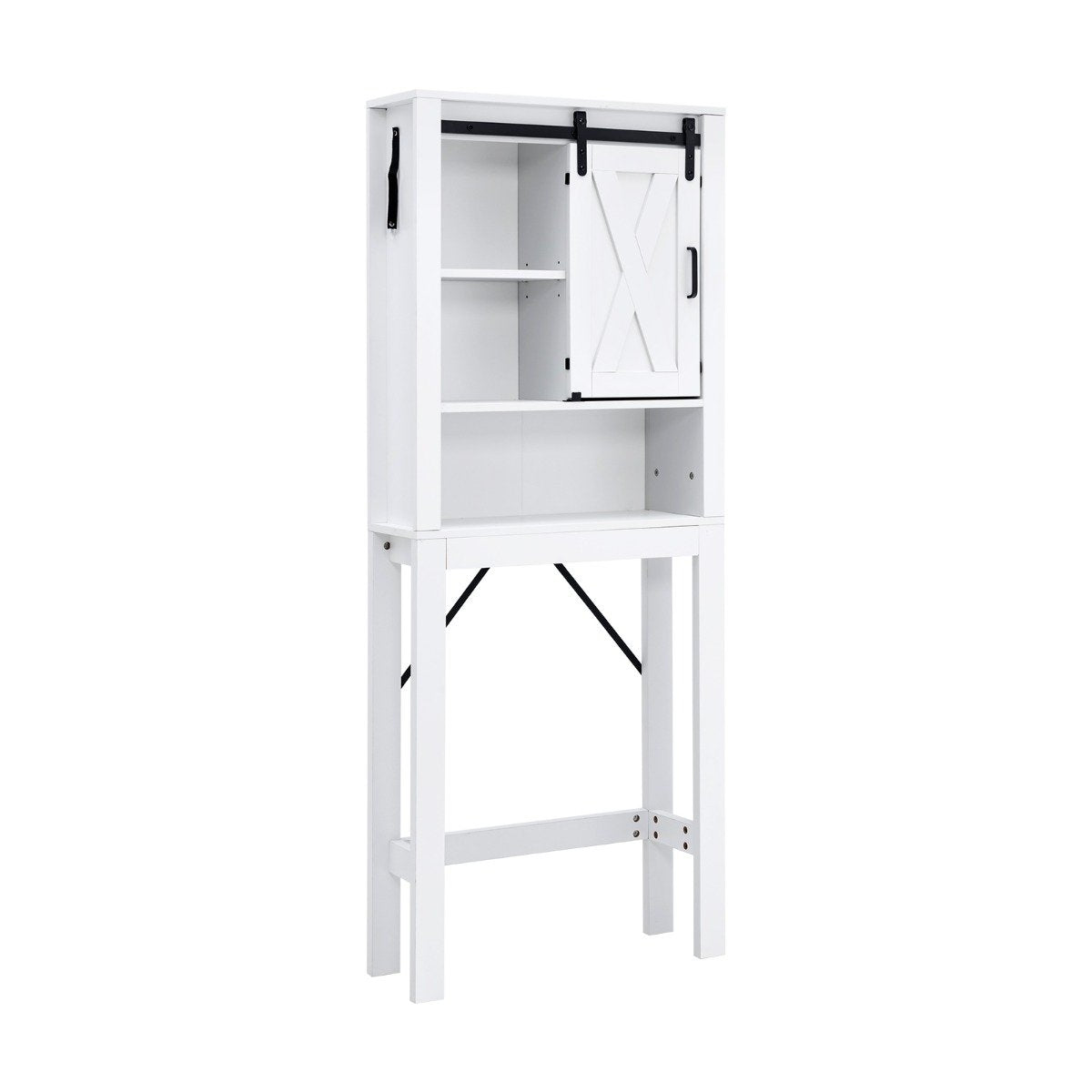 Wood Bathroom Cabinet with Sliding Door & Adjustable Shelves