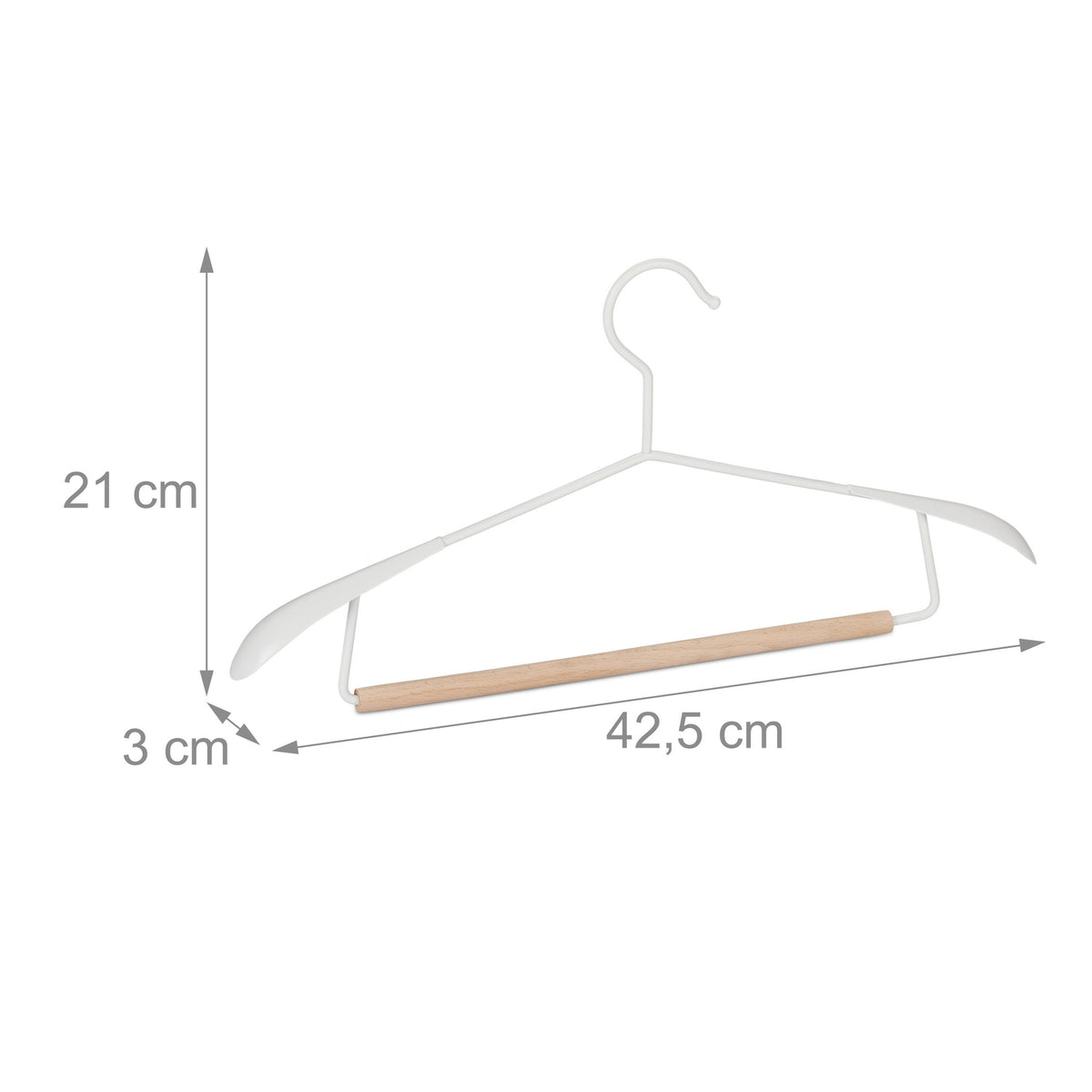 Wood and metal hangers - set of 12