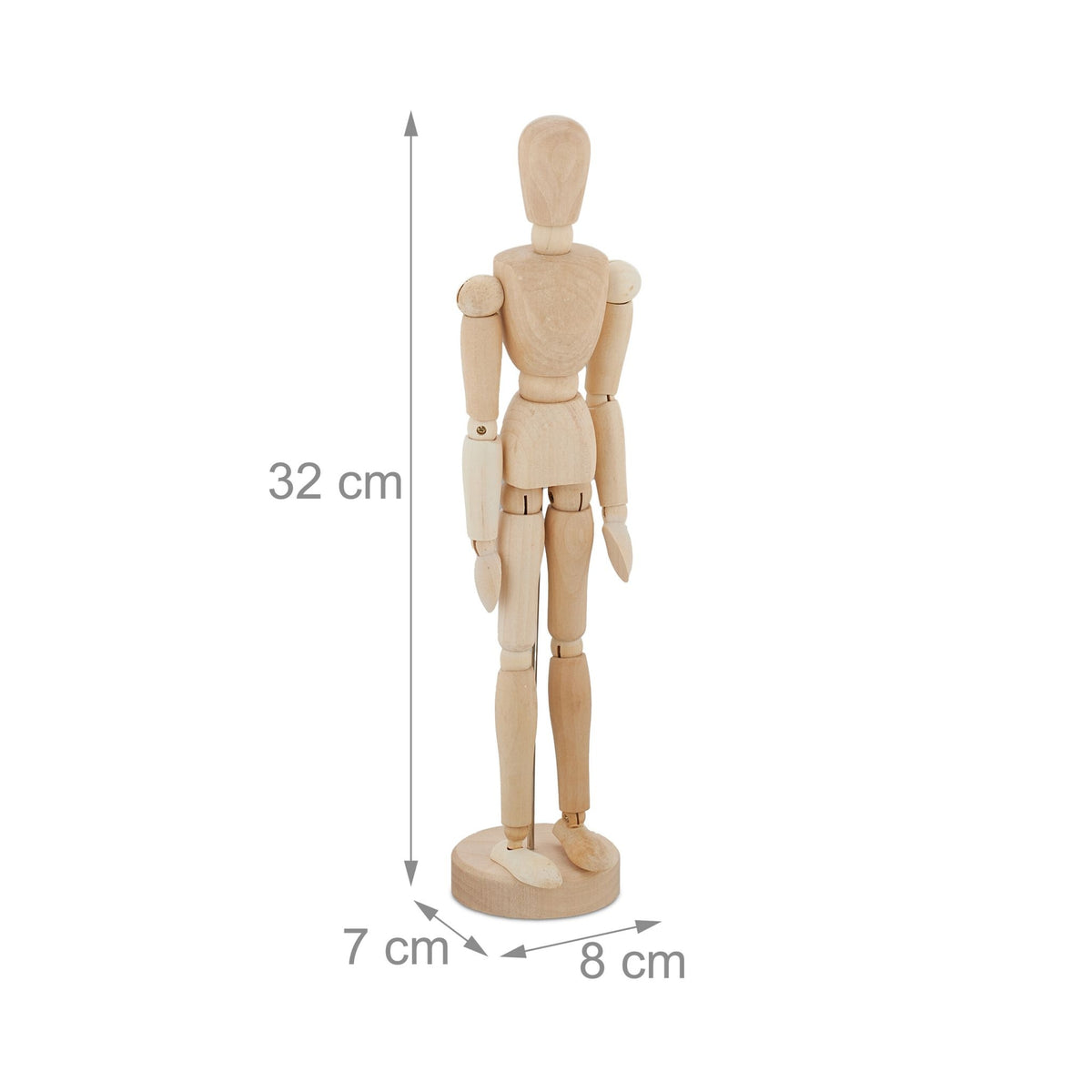 Wooden Articulated Mannequin Set, 30cm, 2-Pack