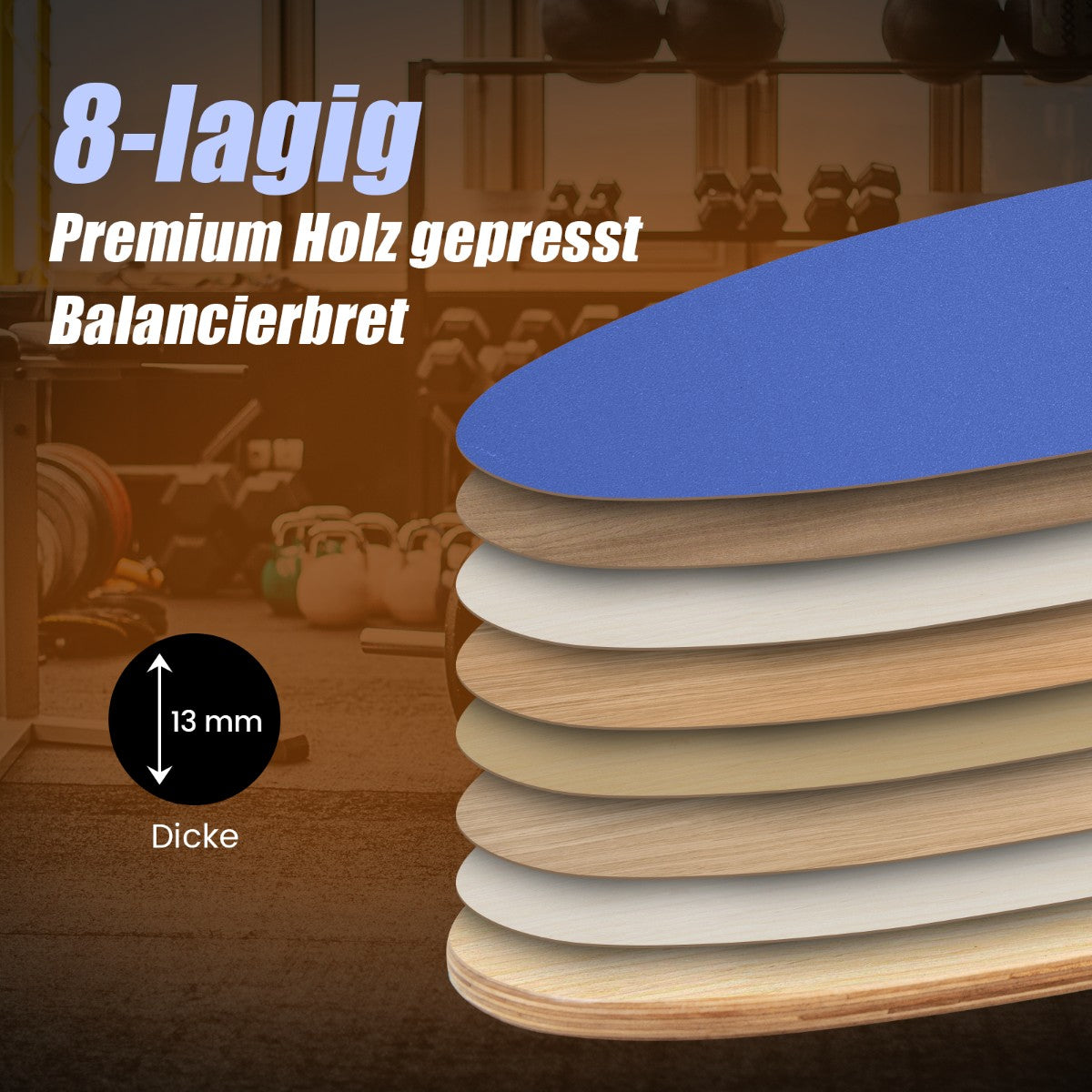Wooden Balance Board Set with Cork Roller & Felt Mat