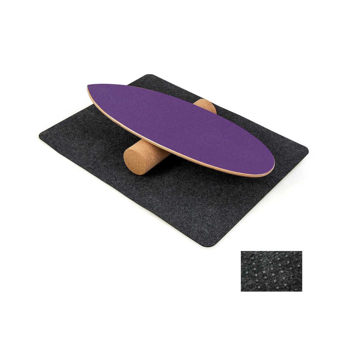 Wooden Balance Board Set with Cork Roller and Felt Mat