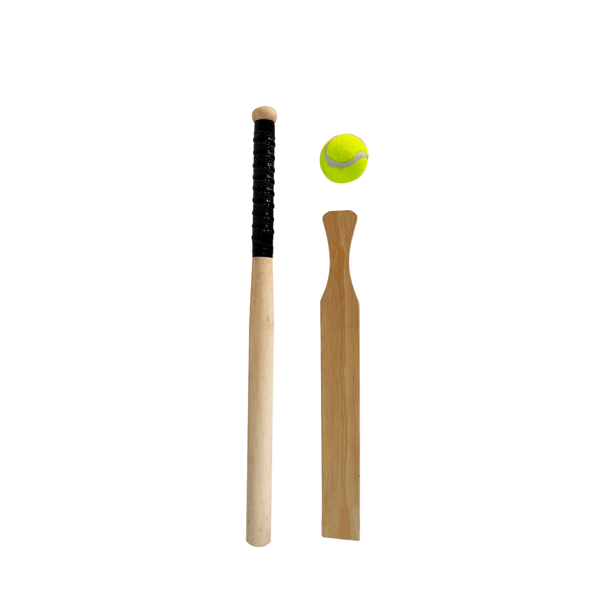Wooden Baseball & Cricket Bat Set with Ball