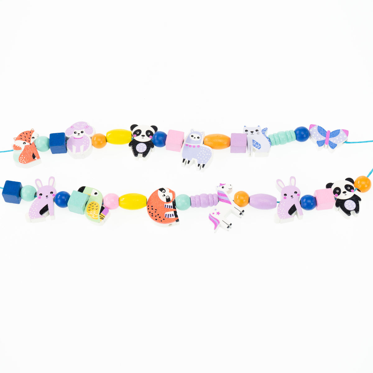 Wooden Beads Set for Kids, 150 Pcs, Animal Shapes
