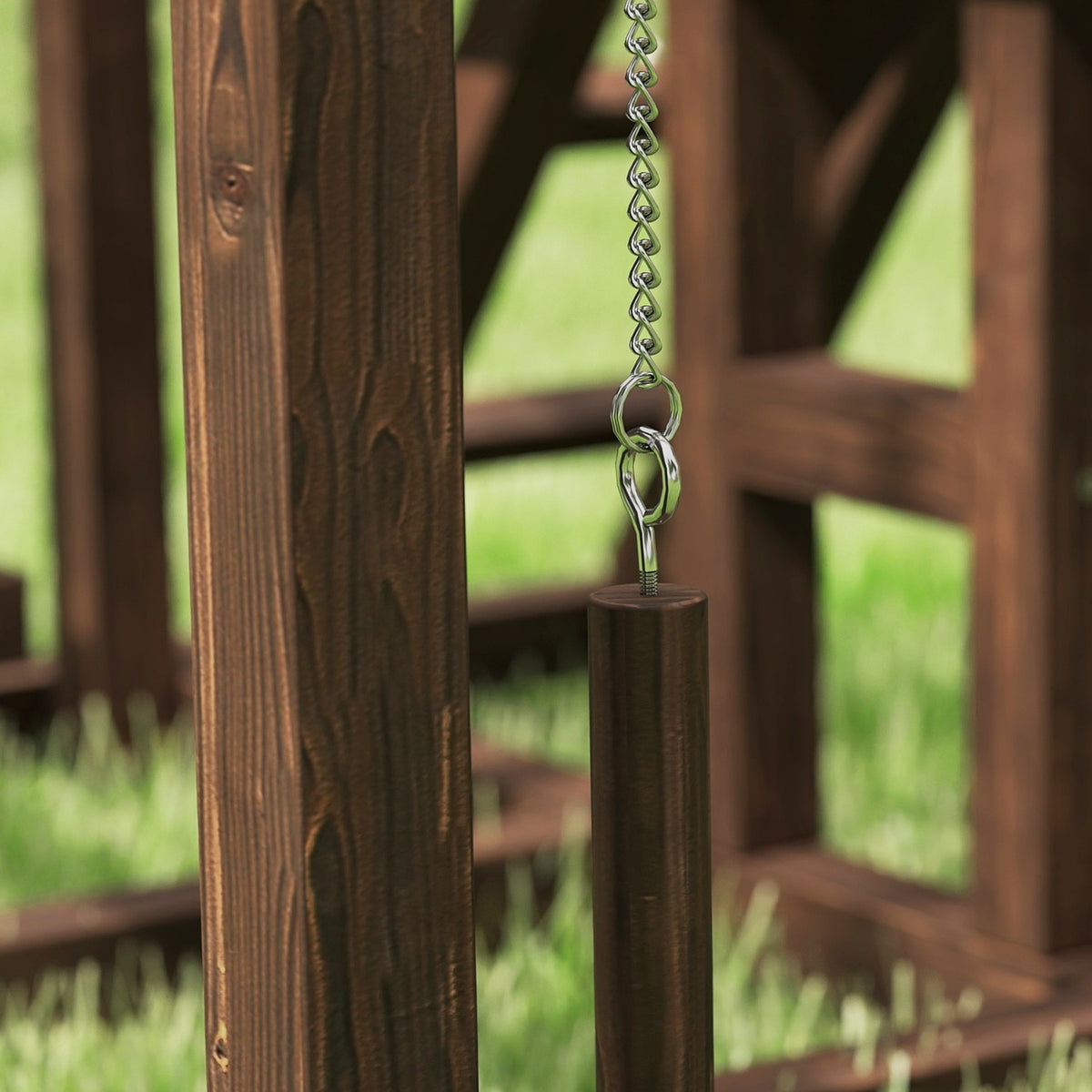 Wooden Chicken Play Frame, Playground for Chickens with Chicken Perches, Swing, Ladder, Platforms Chicken Climbing Frame for 3 Chickens Brown |