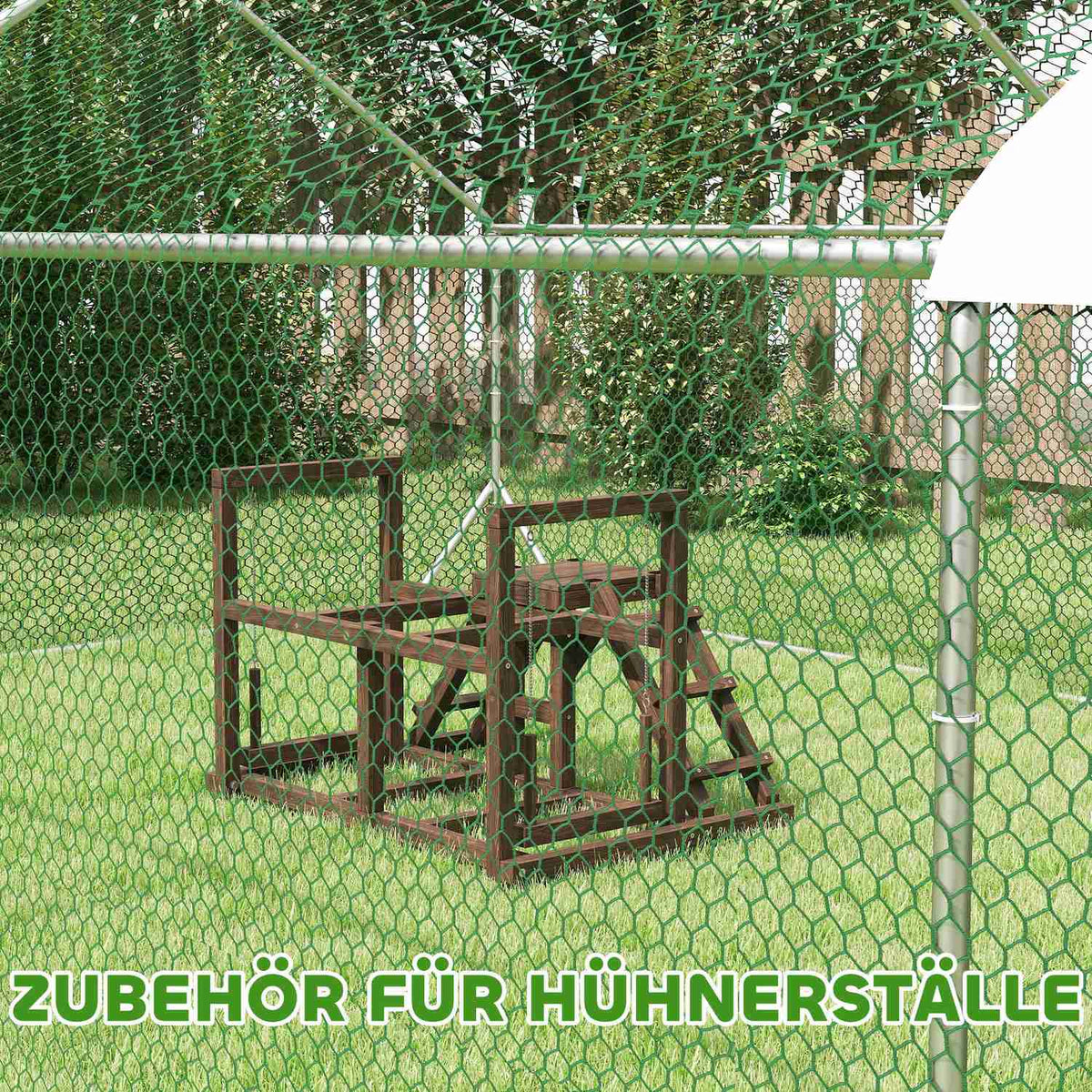 Wooden Chicken Play Frame, Playground for Chickens with Chicken Perches, Swing, Ladder, Platforms Chicken Climbing Frame for 3 Chickens Brown |