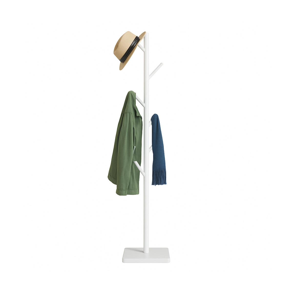 Wooden Coat Rack with 8 Hooks, Freestanding