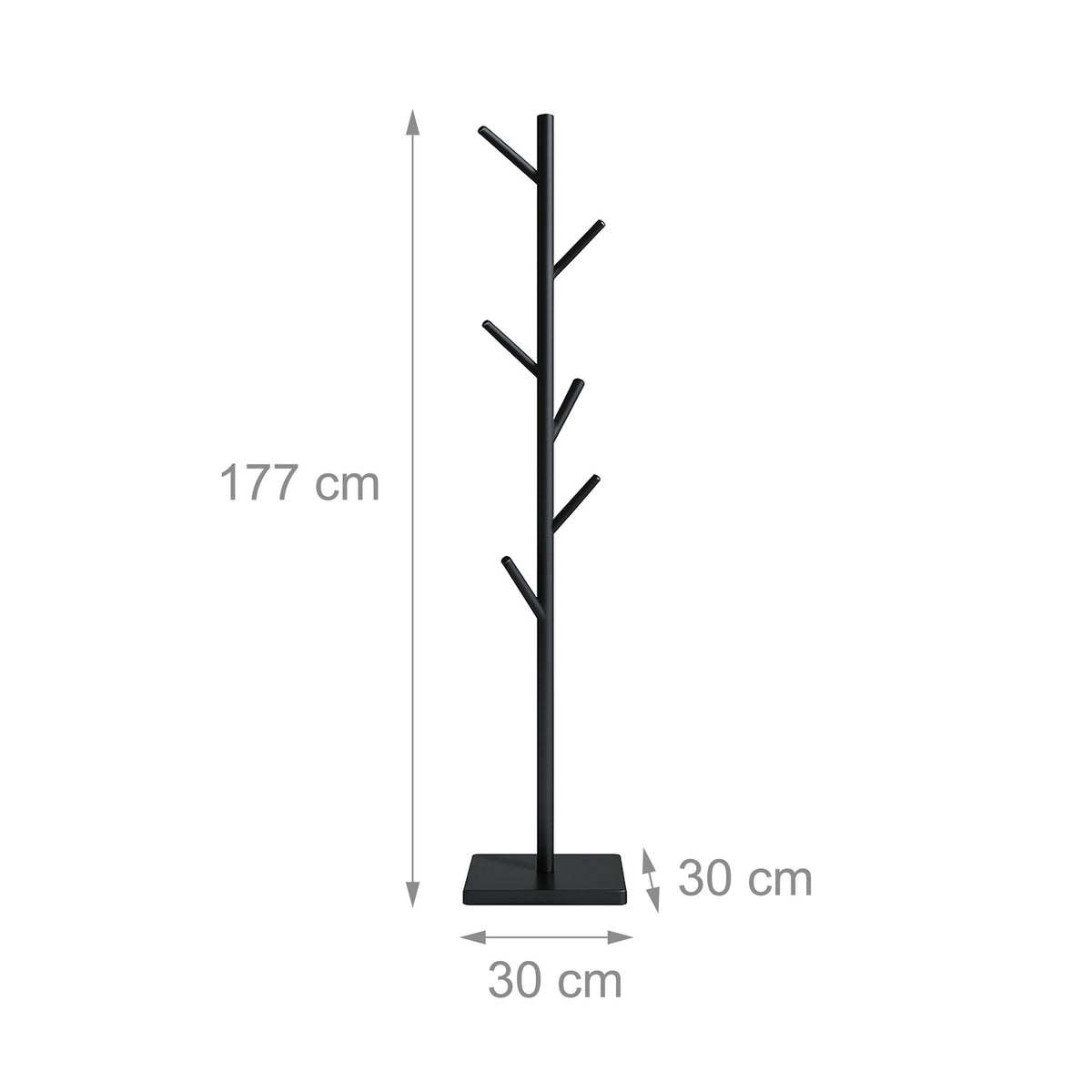 Wooden Coat Rack with 8 Hooks, Freestanding