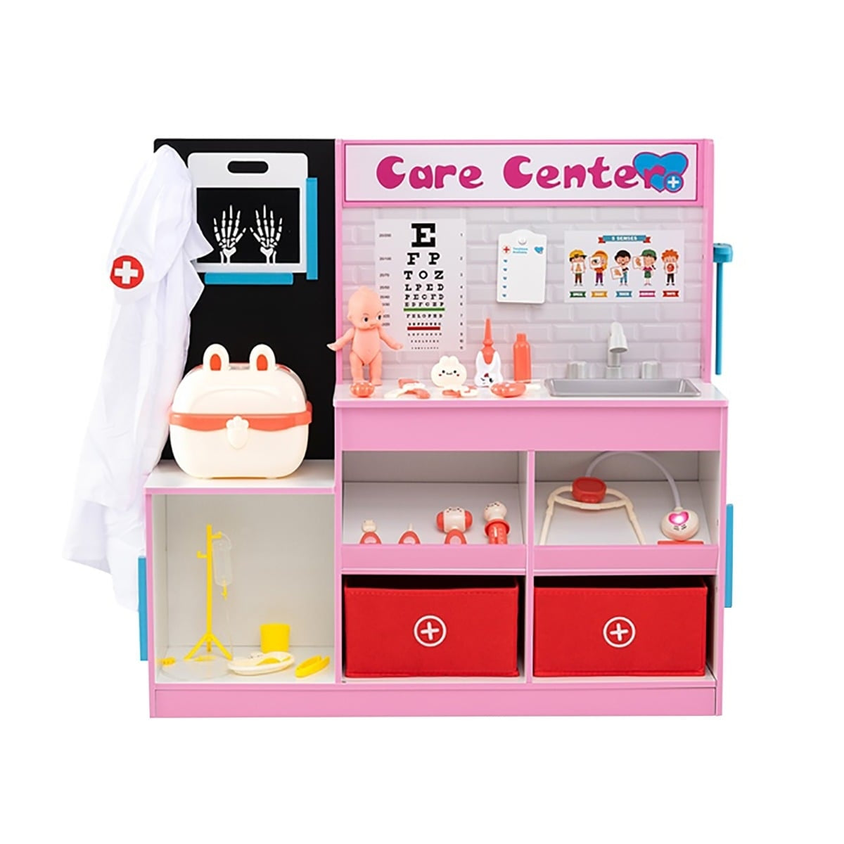 Wooden Doctor Playset with Exam Area & EKG Monitor