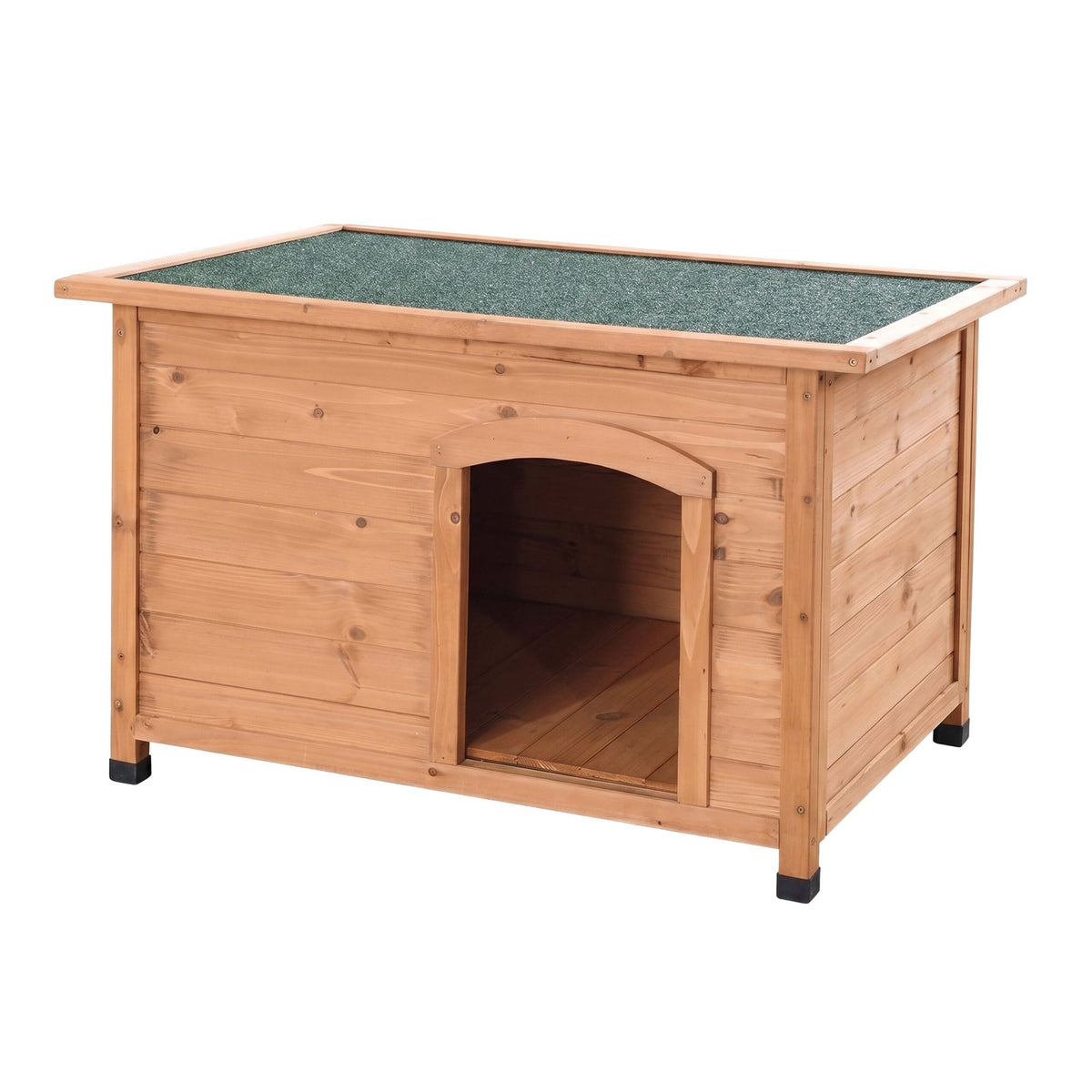 Wooden Dog House, Orange – Waterproof Roof, Raised Base