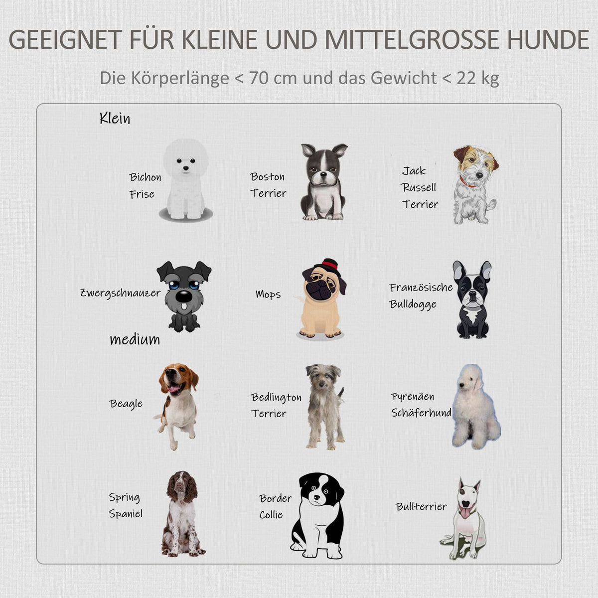 Wooden Dog Kennel Transport Box With Table Top & Cushion, Small Animal Cage, Side Table, Grey+White, 85X55X75Cm