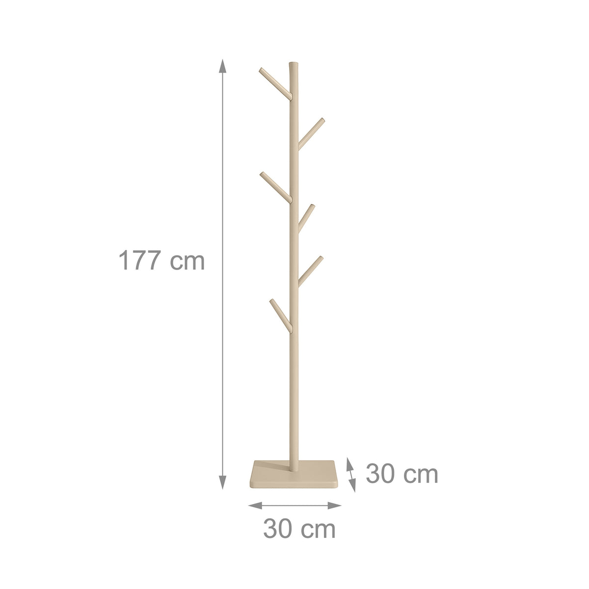 Wooden Freestanding Coat Rack with 8 Hooks