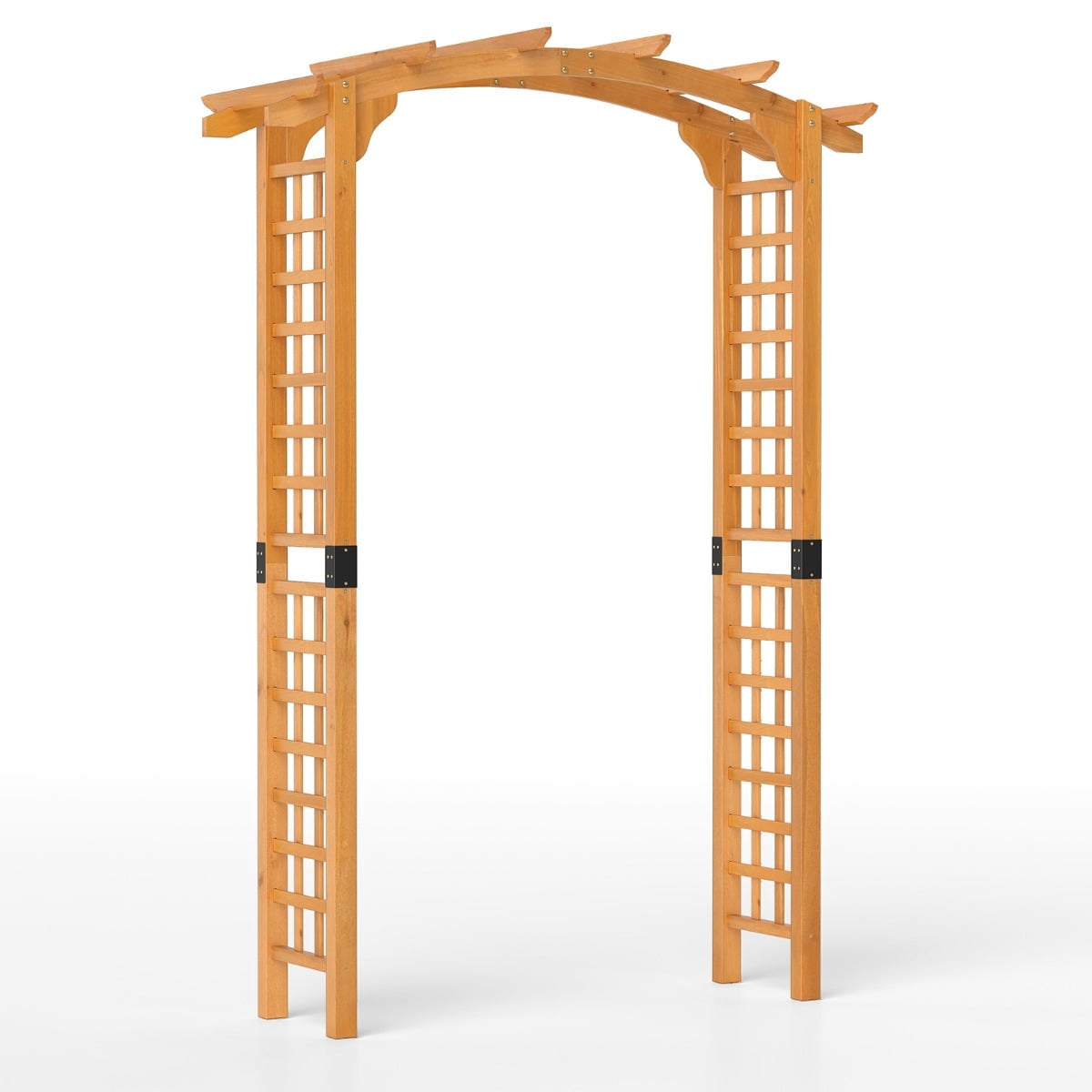 Wooden Garden Arch with Trellis, 160x60x229 cm, Orange