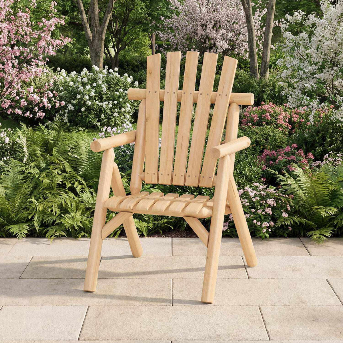 Wooden Garden Bench, Natural Finish, 2-Person, 300kg Capacity