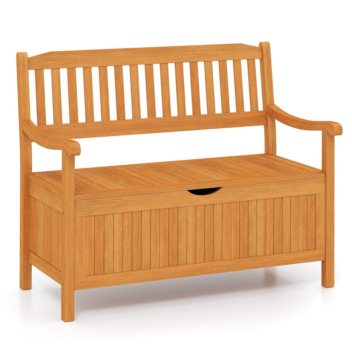 Wooden Garden Bench with Storage, 2-Seater, 360kg Capacity