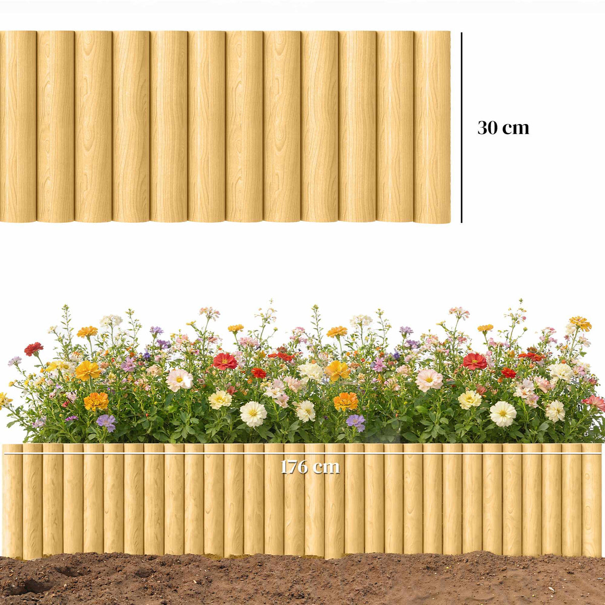 Wooden Garden Fence Panel 176x30 cm – Pet Barrier