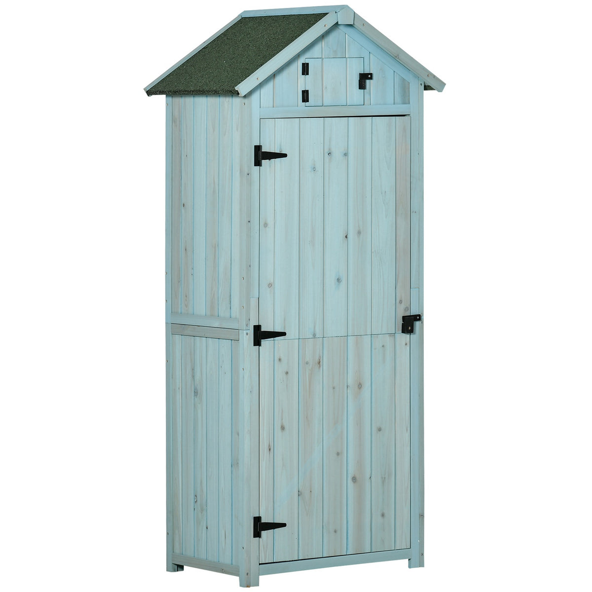 Wooden Garden Shed, Weatherproof, 77x54x179 cm, Blue/Green