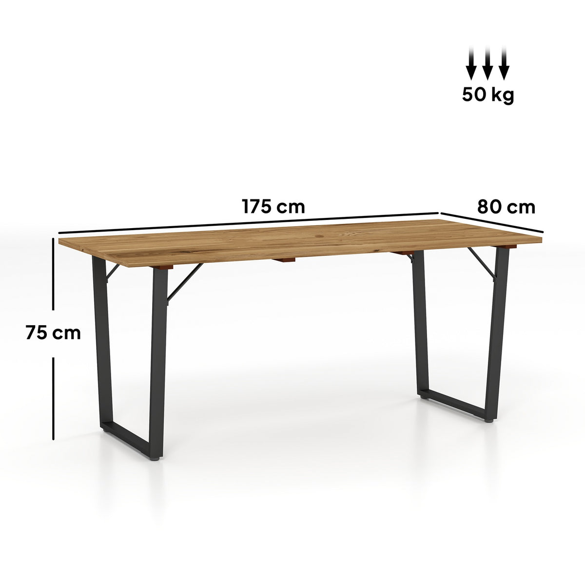 Wooden Garden Table 175x80 cm Weatherproof Balcony Table with Umbrella Hole Buffet Table Camping Table for 6 People Patio Table Outdoor Dining Table for Garden, Terrace Balcony Brown |