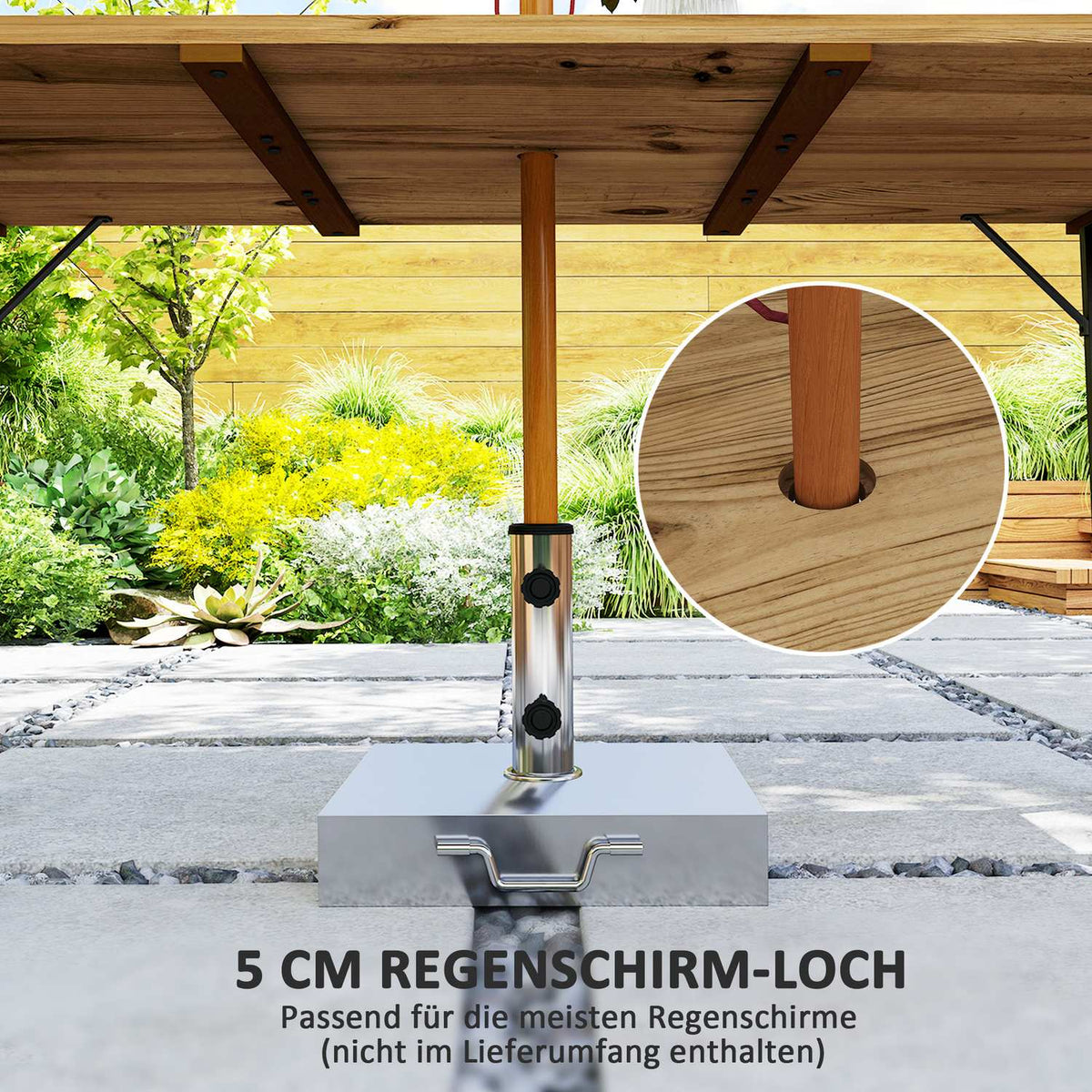 Wooden Garden Table 175x80 cm Weatherproof Balcony Table with Umbrella Hole Buffet Table Camping Table for 6 People Patio Table Outdoor Dining Table for Garden, Terrace Balcony Brown |