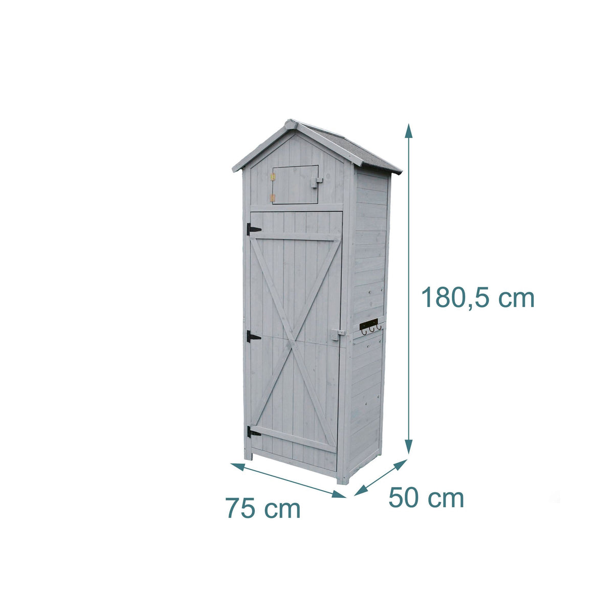 Wooden Garden Tool Shed with Shelves and Weatherproof Roof