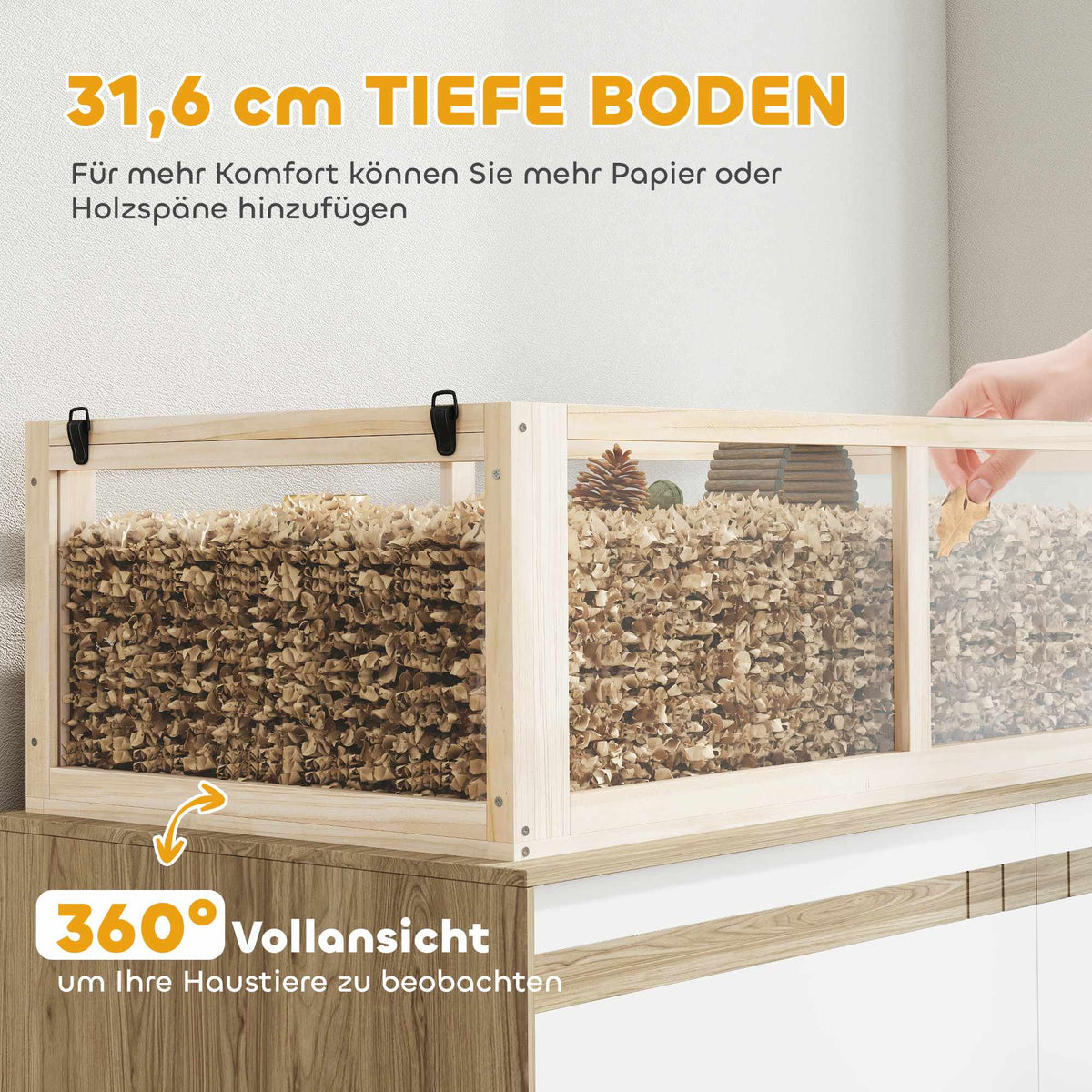 Wooden Hamster Cage, 3 Levels, 95x53x76 cm