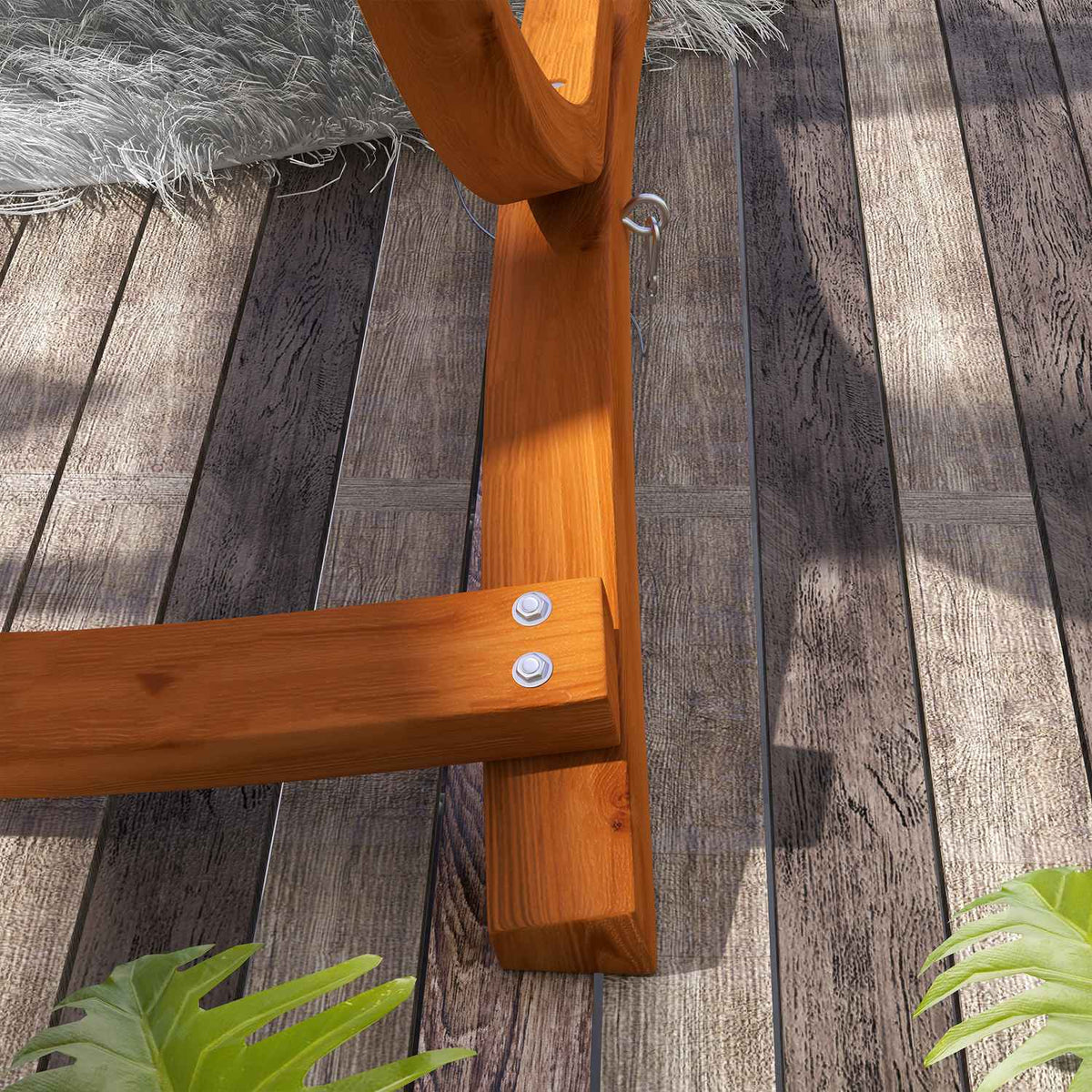 Wooden Hanging Chair Frame Stand For Hanging Chair Hanging Chair Frame Max. 150 Kg Load Capacity For Outdoor Indoor Teak 178 X 143 X 180 Cm
