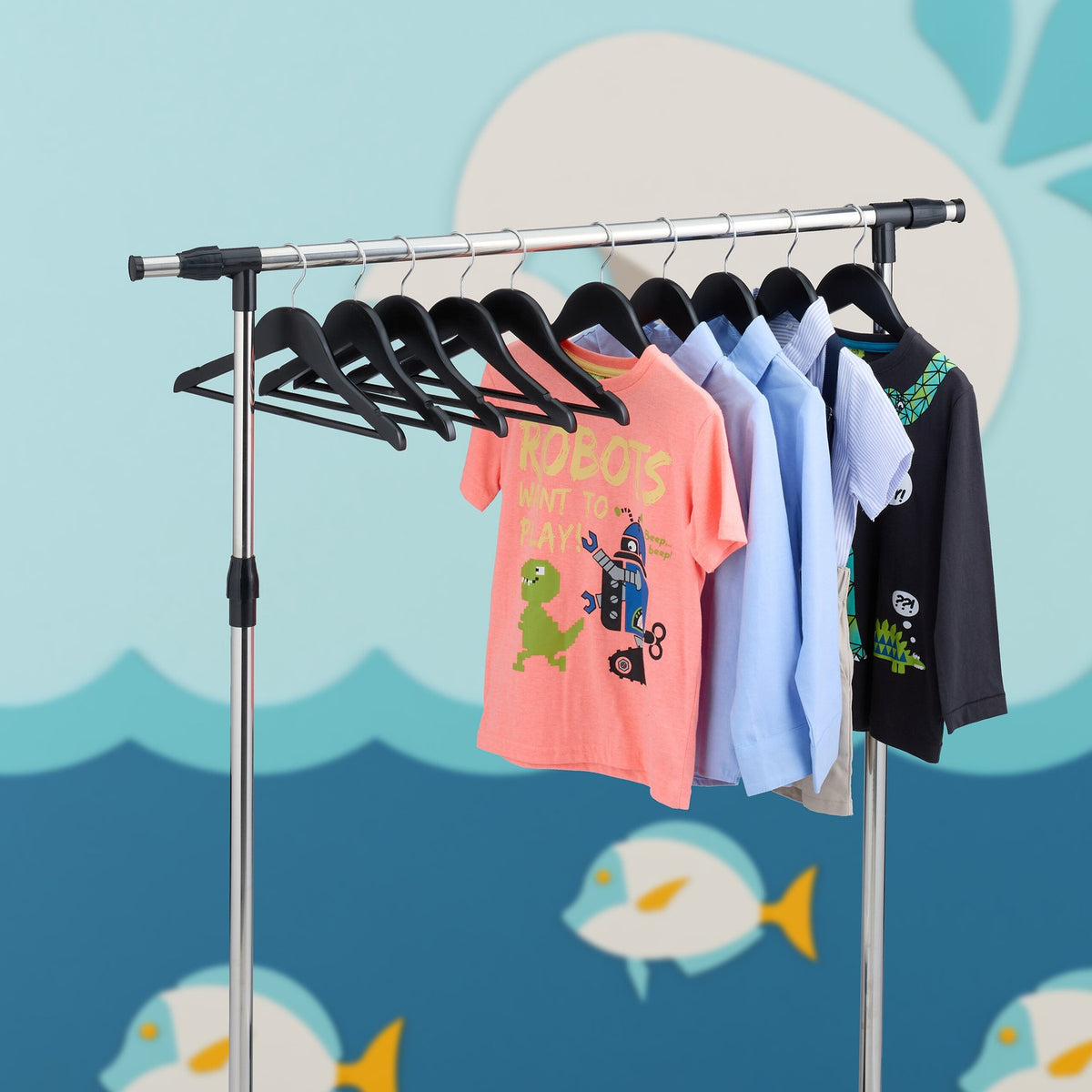 Wooden Kids' Clothes Hangers, Set of 20, Non-Slip