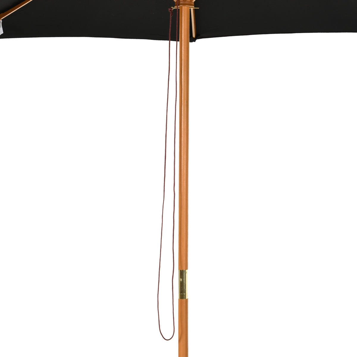 Wooden Parasol 300 Cm Garden Umbrella Balcony Umbrella Made Of Bamboo Black Robust & Elegant