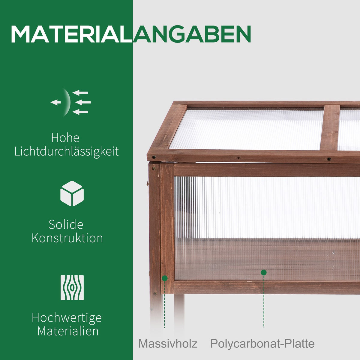 Wooden Raised Bed Cold Frame Growing Table Herb Bed Plant Box For Garden, Balcony And Terrace Brown Fir Wood Pc Board 90 X 50 X 93 Cm